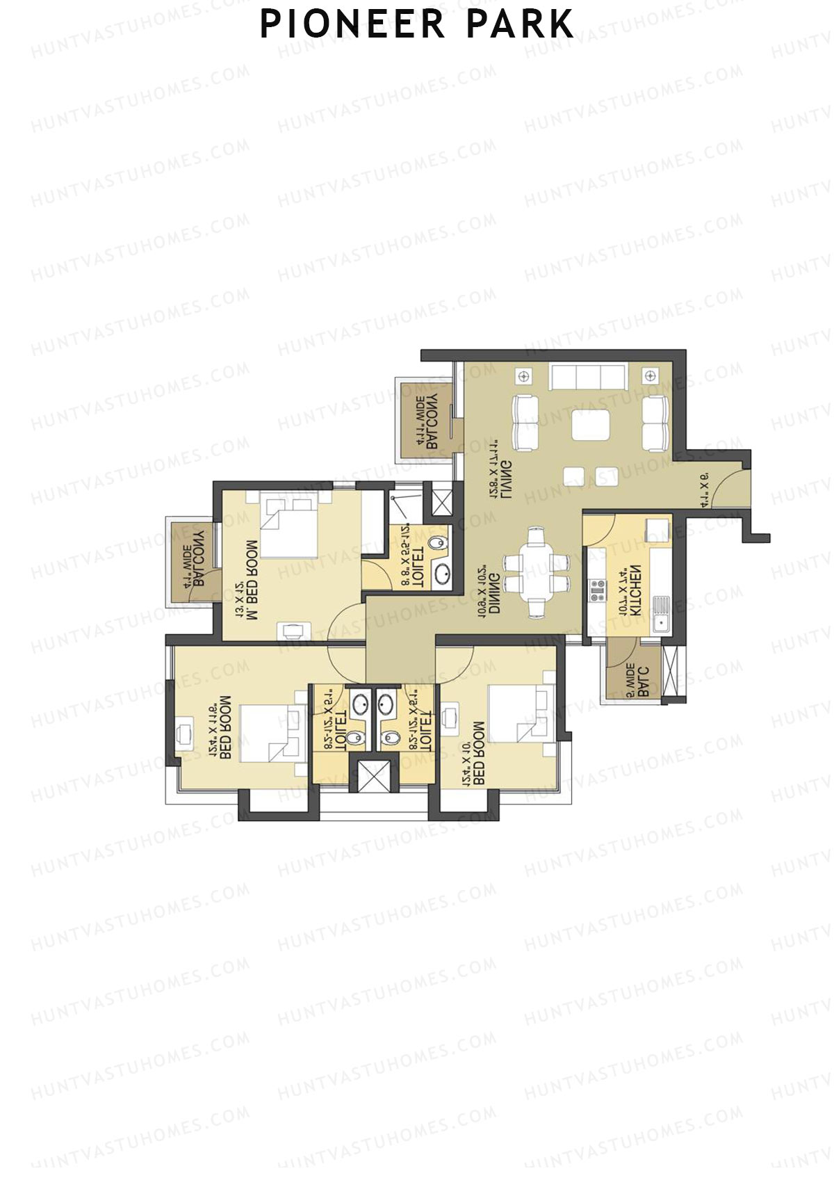 Pioneer Park Tower C Unit 1 Floor Plan