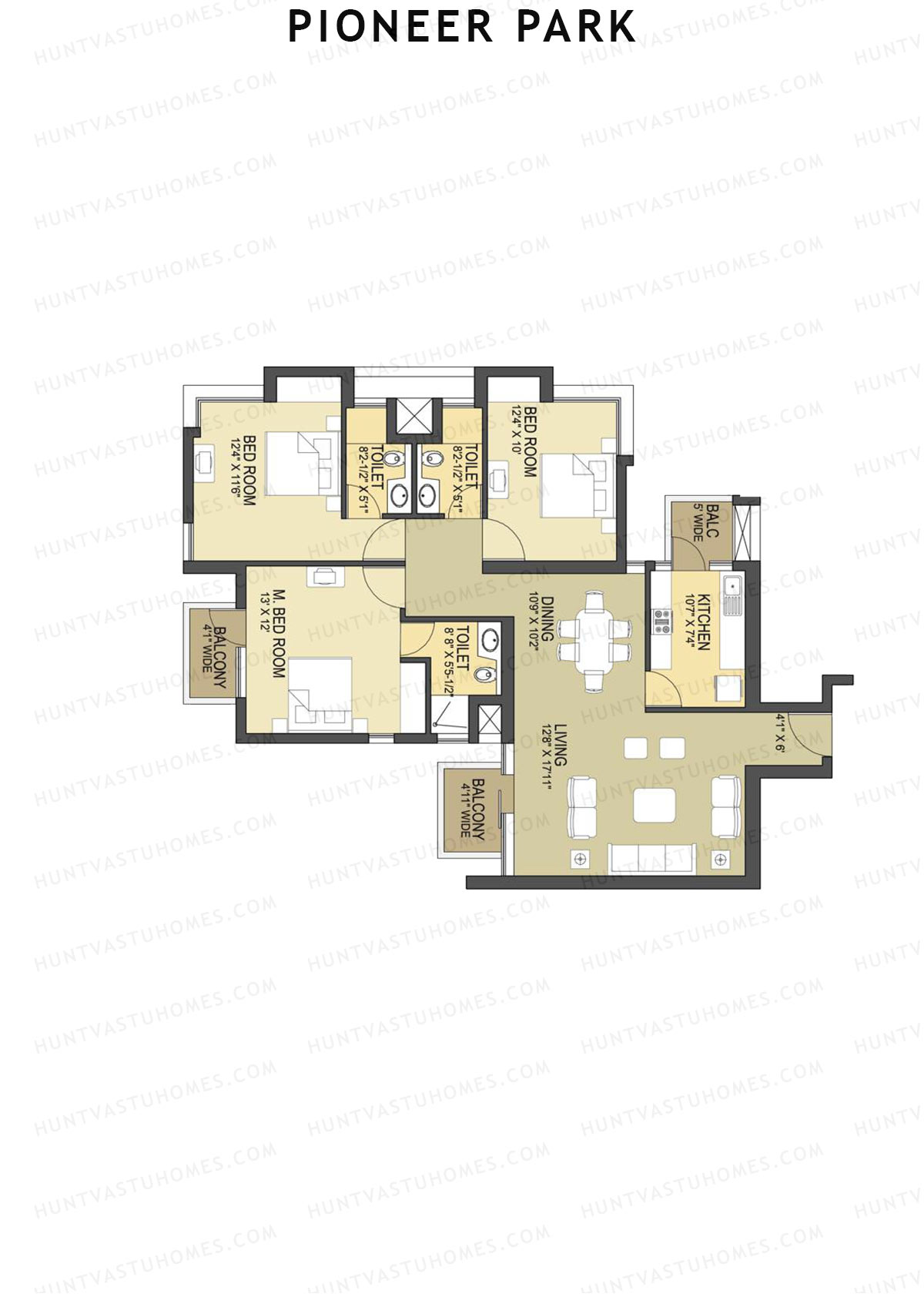 Pioneer Park Tower C Unit 2 Floor Plan