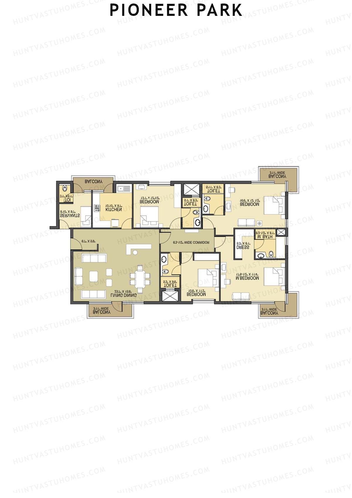 Pioneer Park Tower E Unit 2 Floor Plan