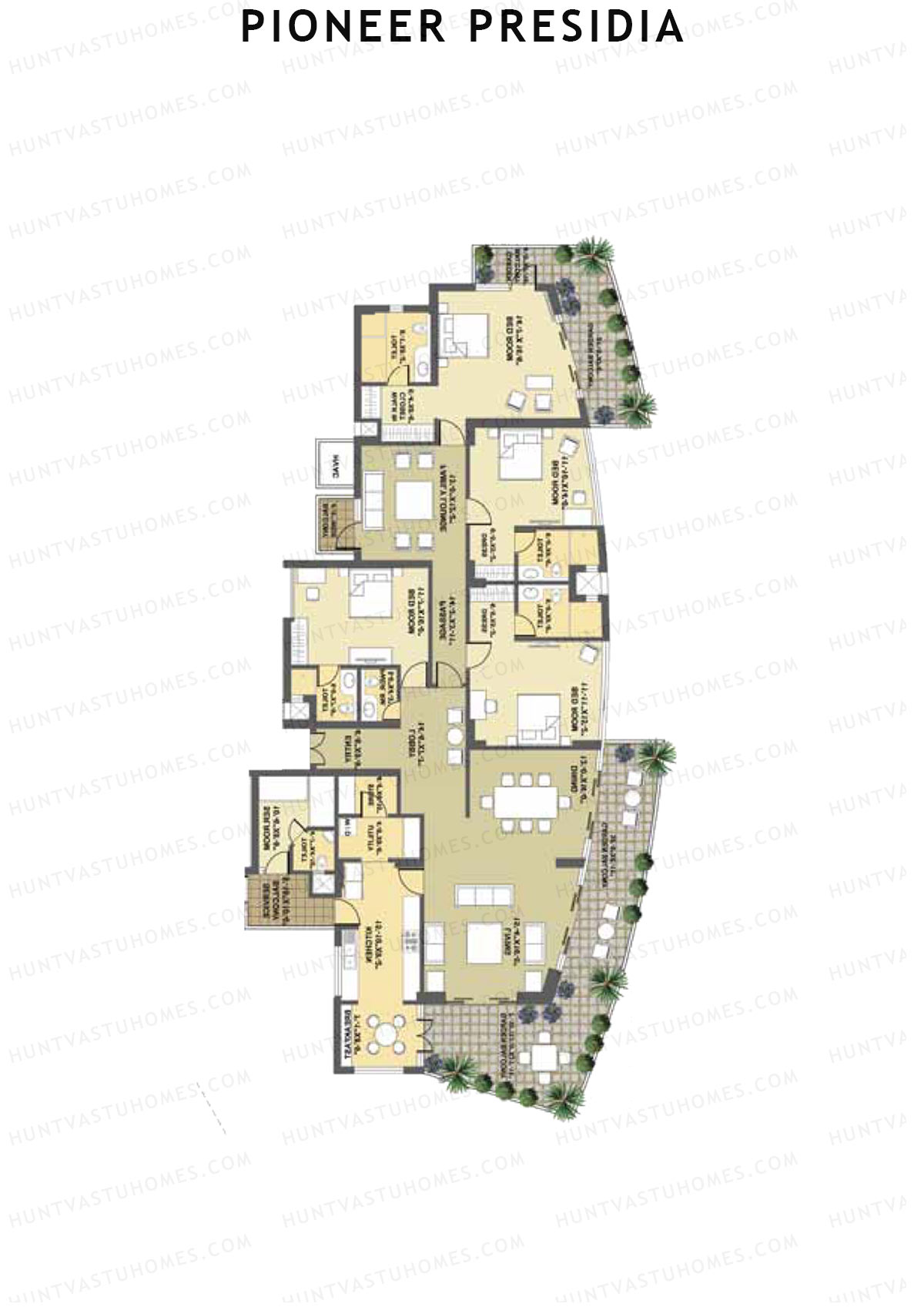 Pioneer Presidia Tower A Unit 1 Floor Plan