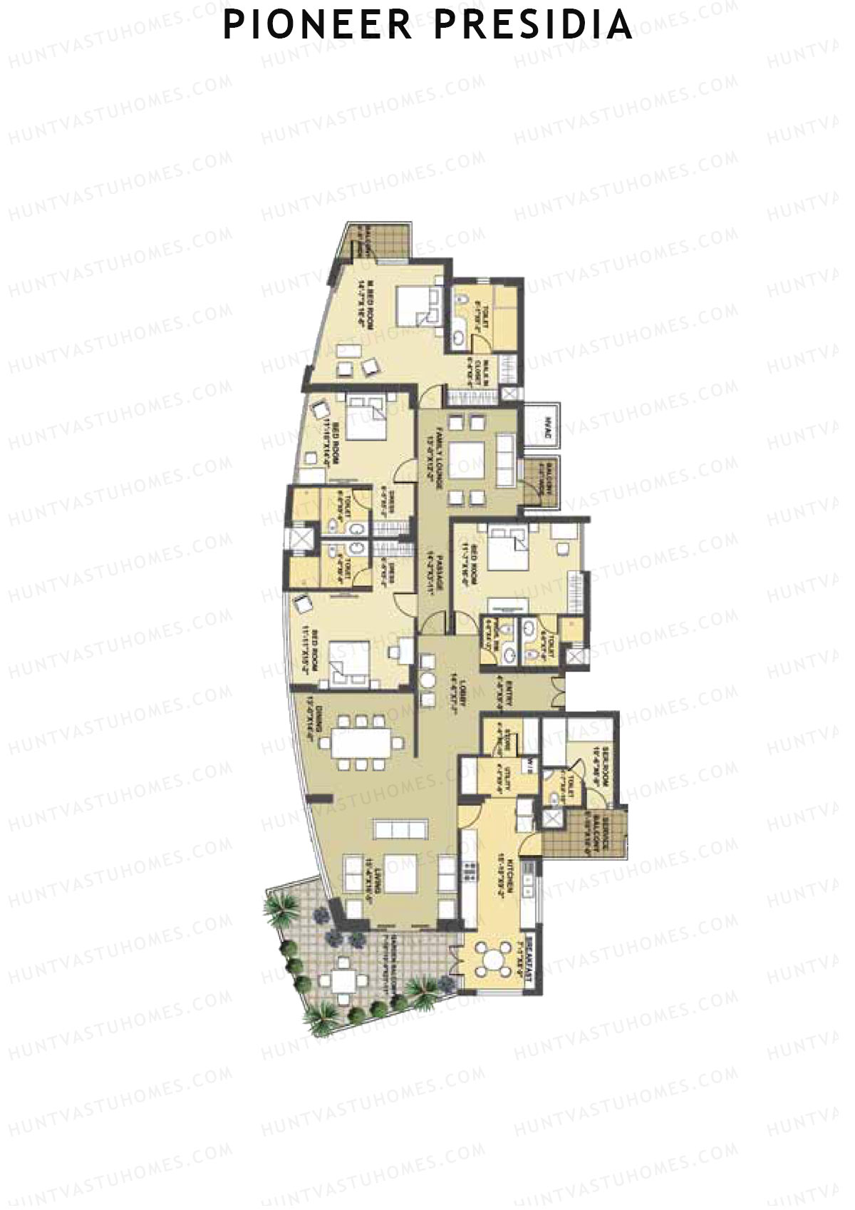 Pioneer Presidia Tower A Unit 2 Floor Plan