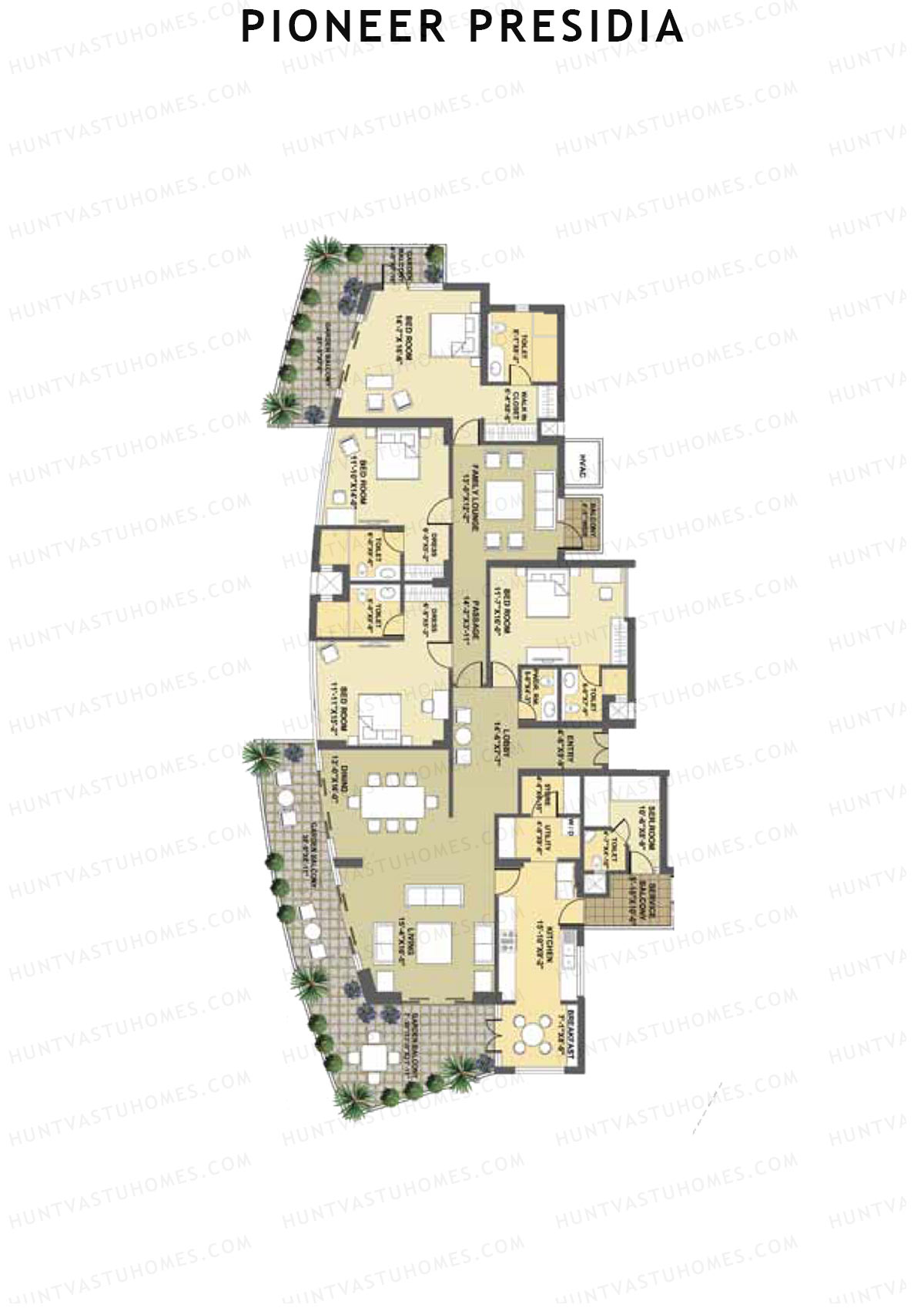 Pioneer Presidia Tower A Unit 2 Floor Plan