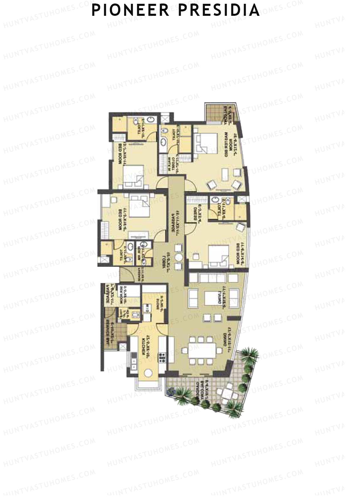 Pioneer Presidia Tower C Unit 1 Floor Plan