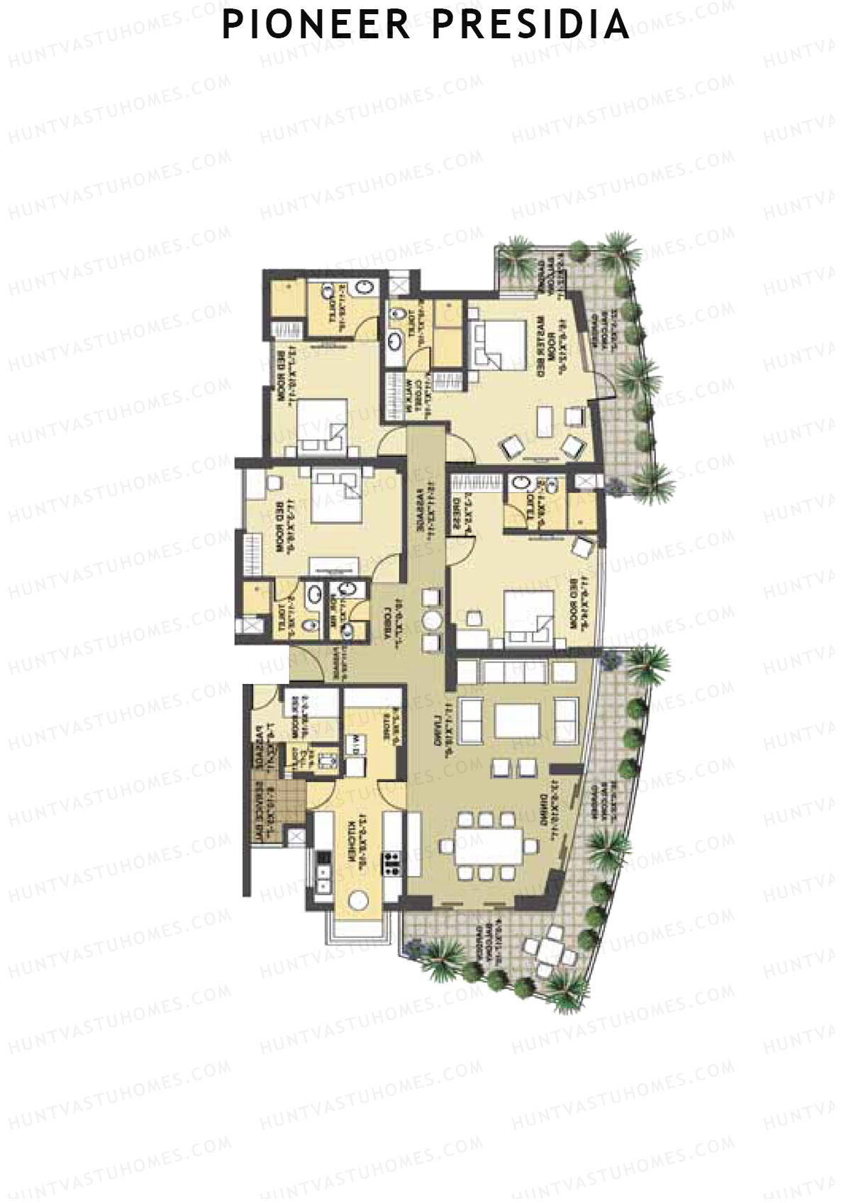 Pioneer Presidia Tower C Unit 1 Floor Plan
