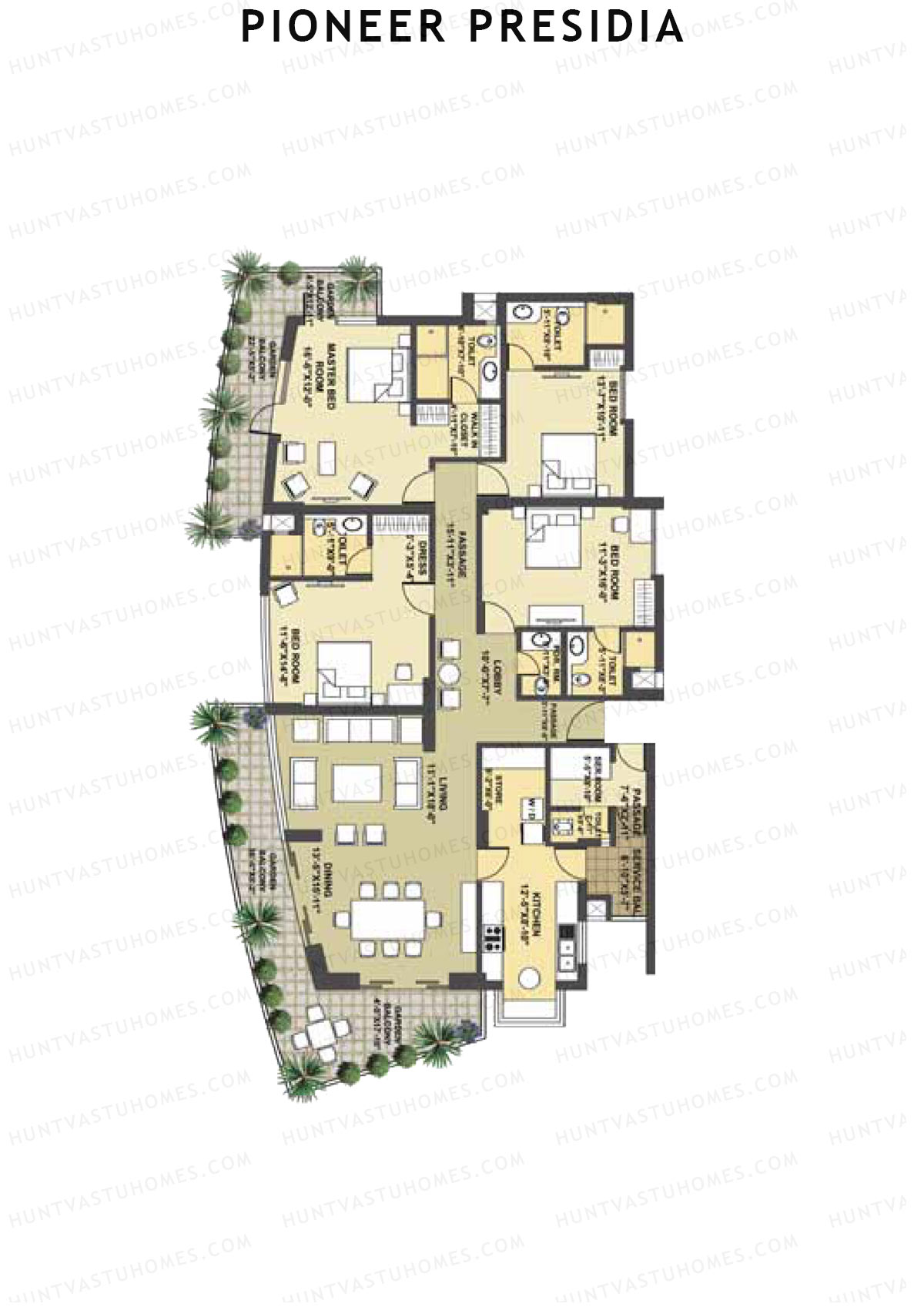 Pioneer Presidia Tower C Unit 2 Floor Plan