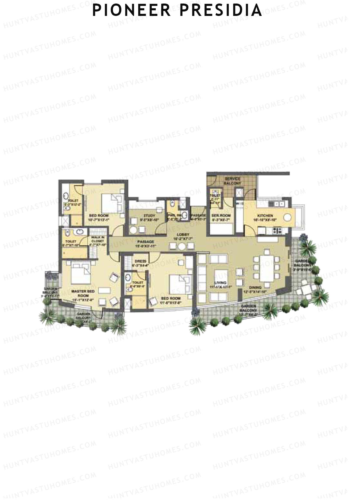 Pioneer Presidia Tower D Unit 1 Floor Plan