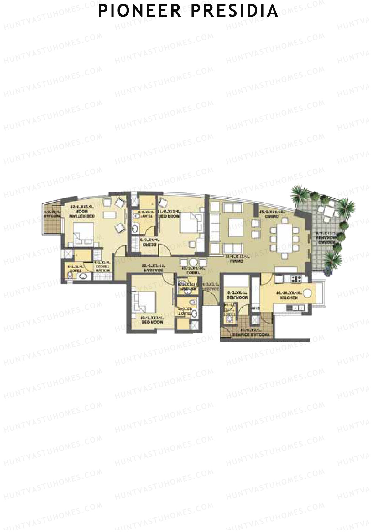 Pioneer Presidia Tower E Unit 2 Floor Plan