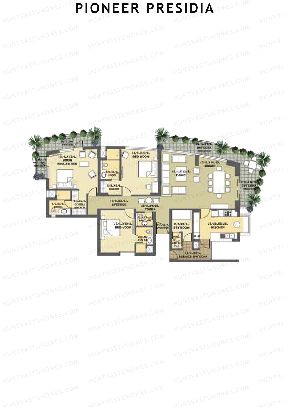 Pioneer Presidia Tower E Unit 2 Floor Plan