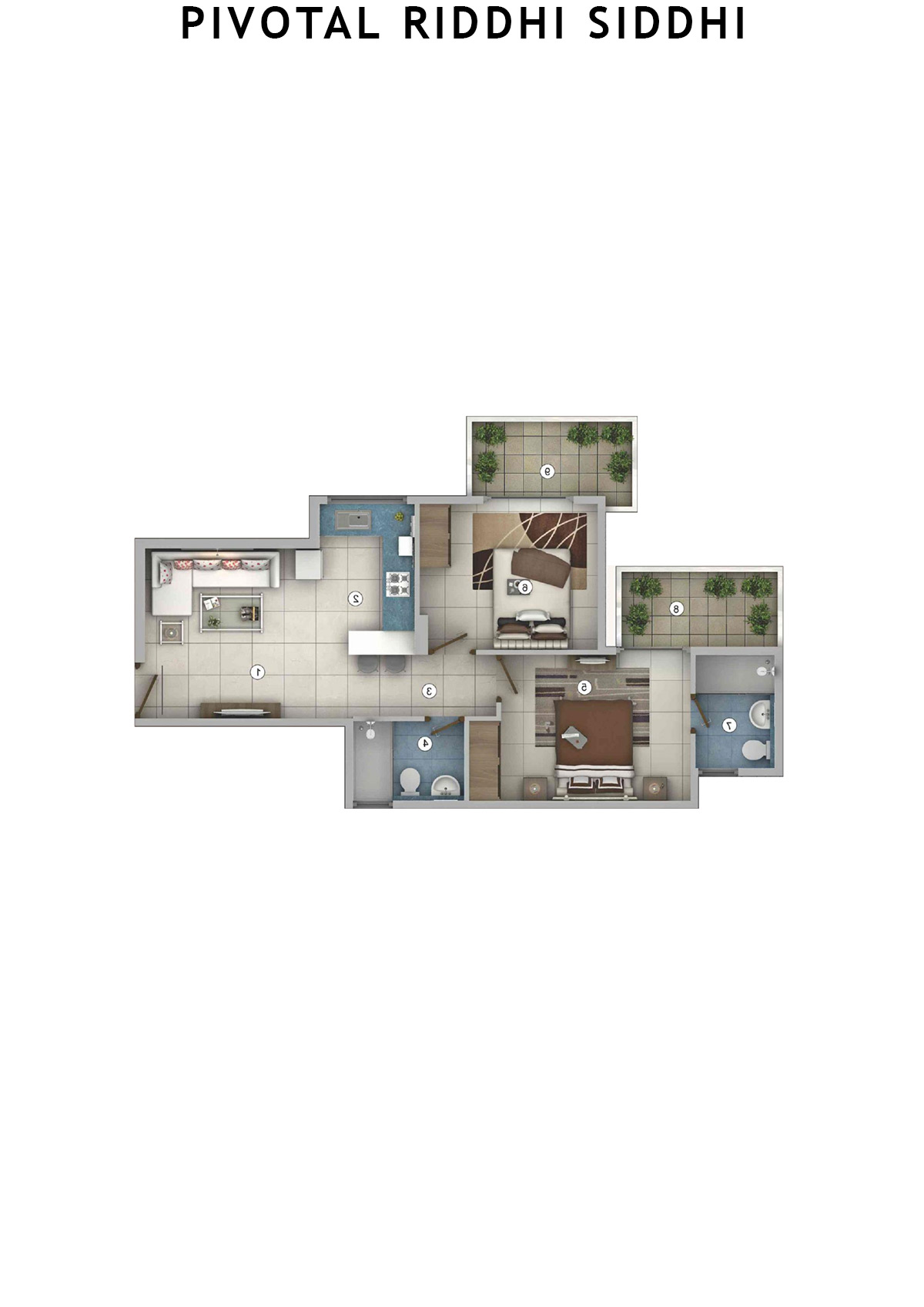 Pivotal Riddhi Siddhi Tower 1 Unit 3 (Type B) Floor Plan