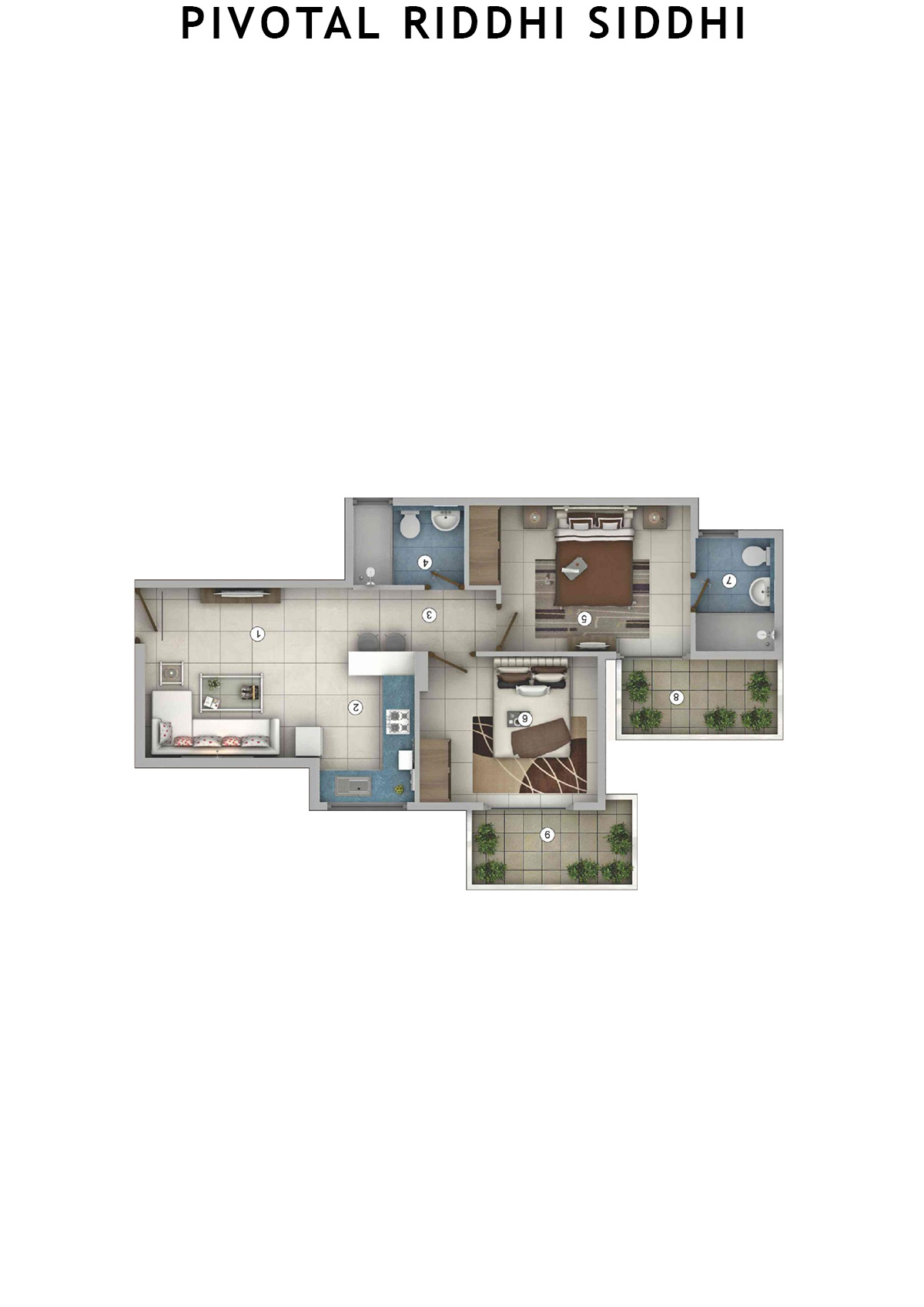 Pivotal Riddhi Siddhi Tower 1 Unit 4 (Type B) Floor Plan