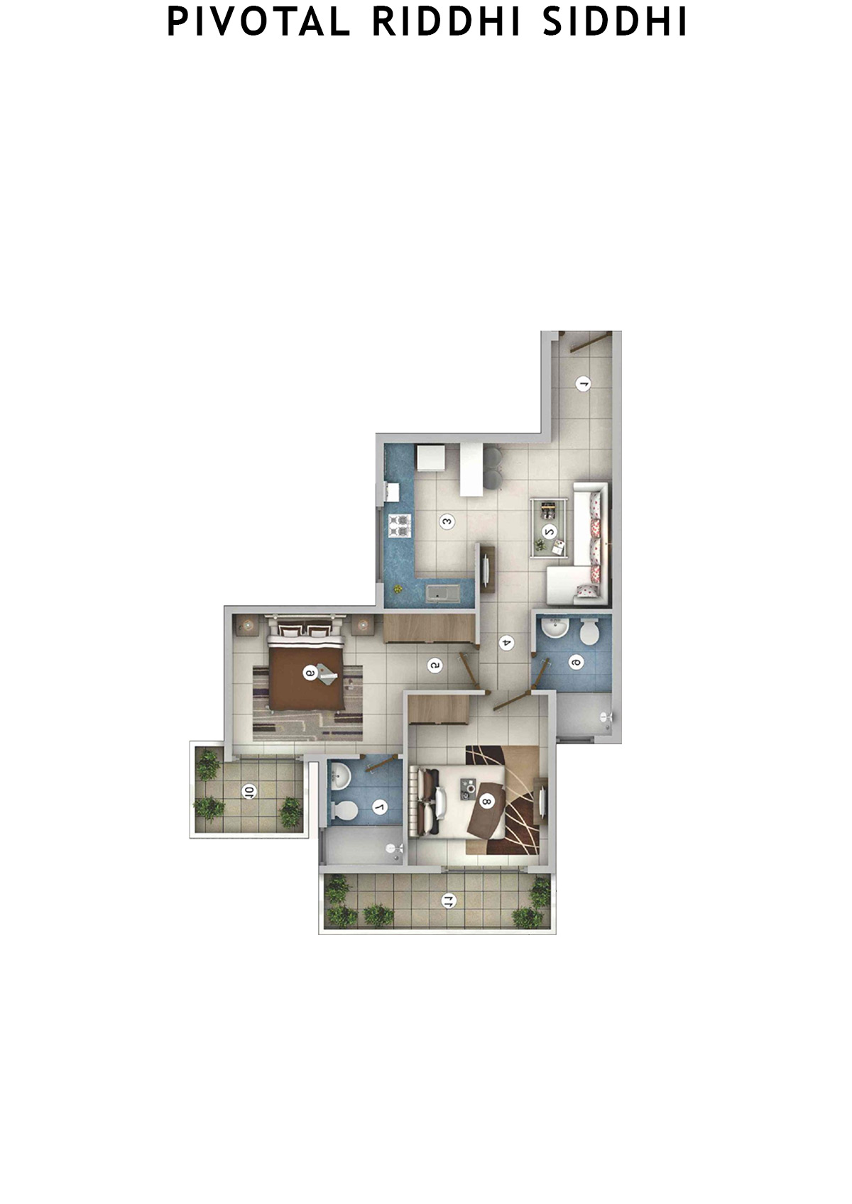 Pivotal Riddhi Siddhi Tower 1 Unit 6 (Type A) Floor Plan