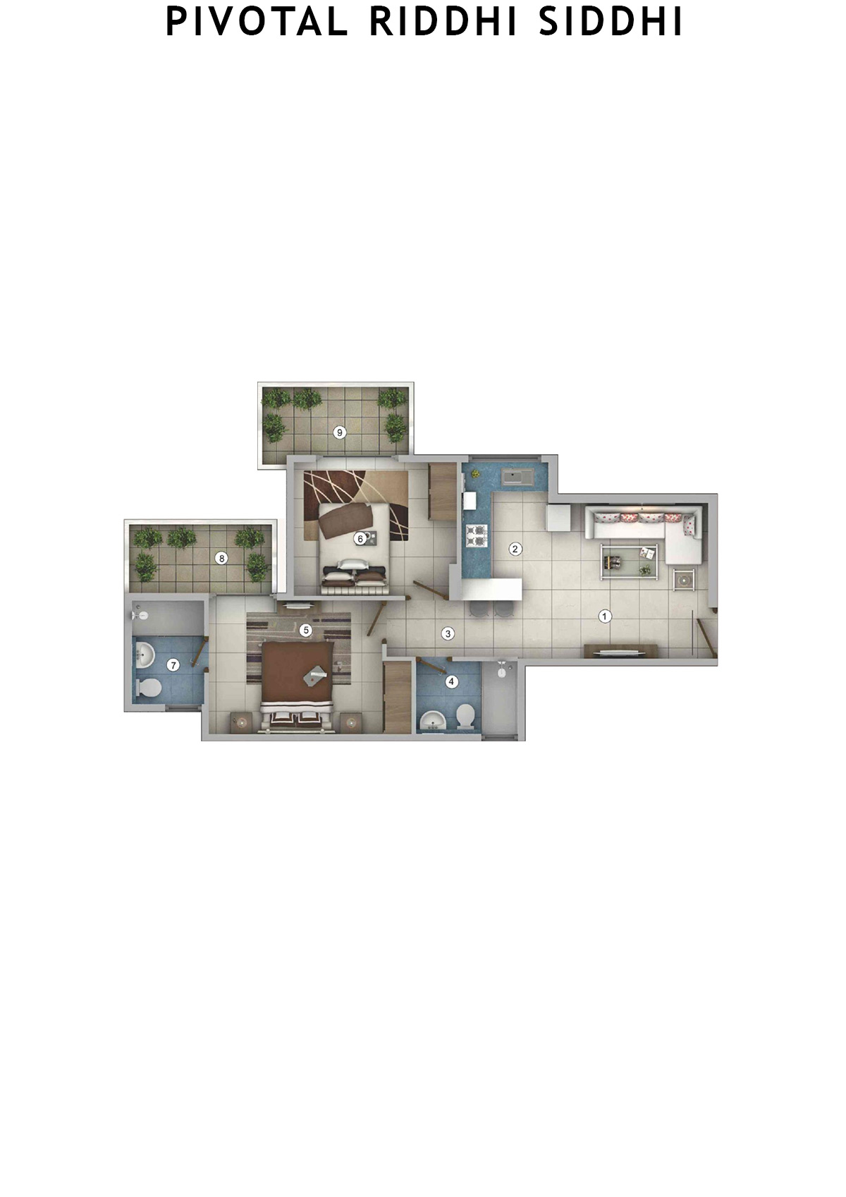 Pivotal Riddhi Siddhi Tower 5 Unit 8 (Type B) Floor Plan
