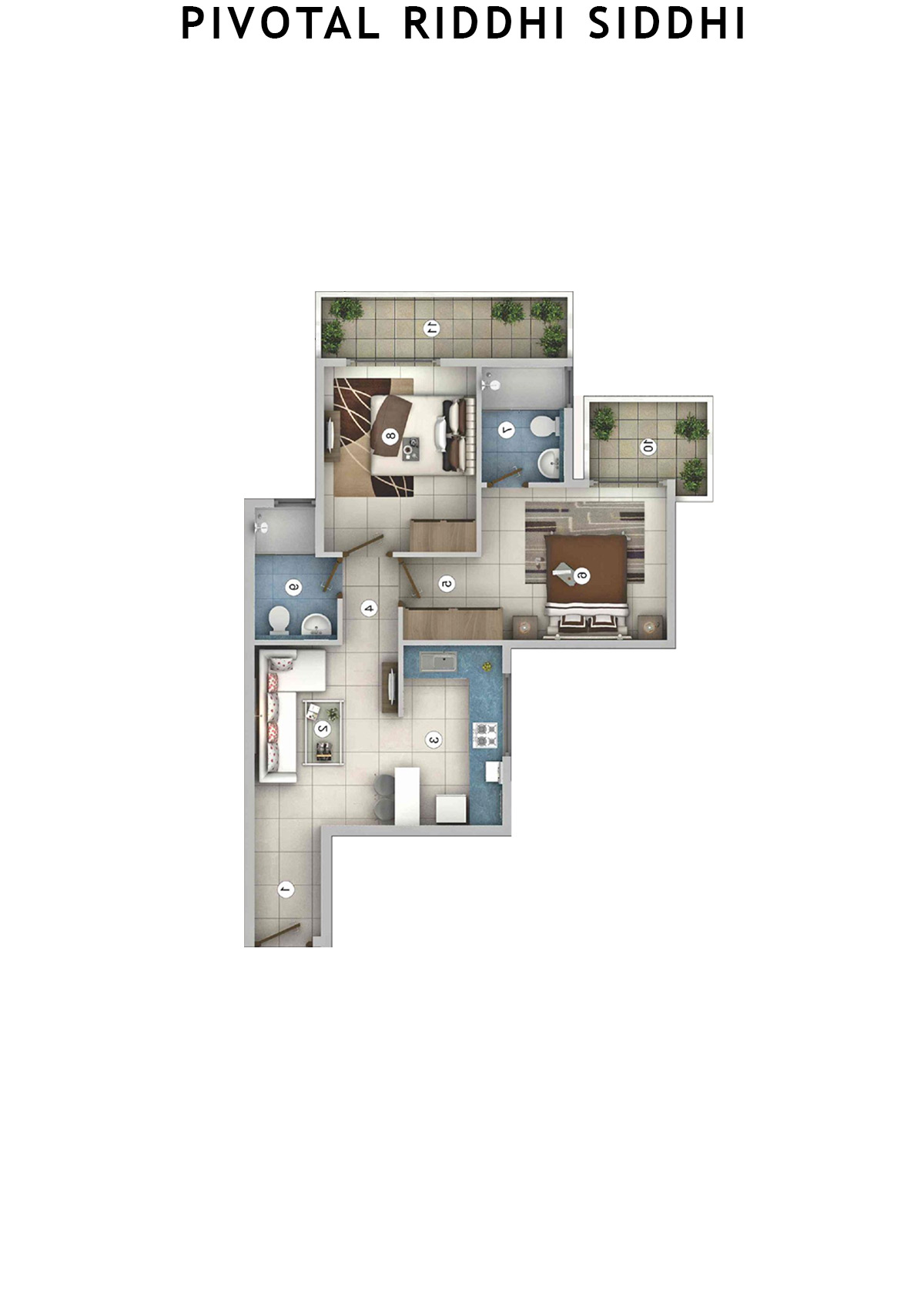 Pivotal Riddhi Siddhi Tower 8 Unit 2 (Type A) Floor Plan