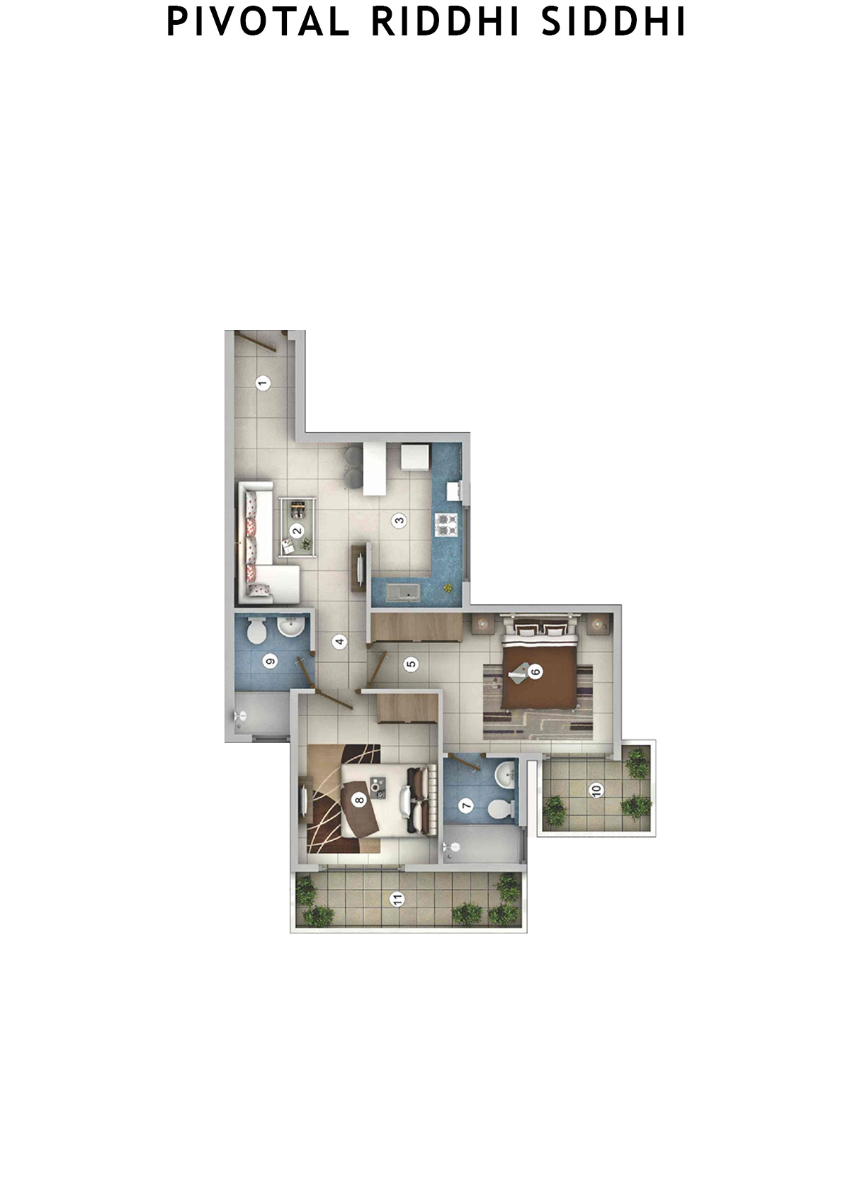 Pivotal Riddhi Siddhi Tower 8 Unit 5 (Type A) Floor Plan