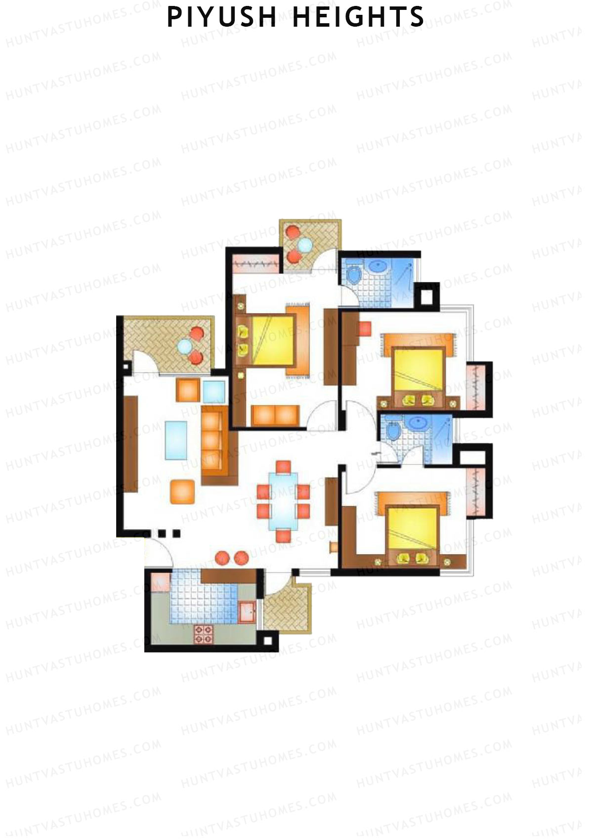 Piyush Heights Tower H Unit 3 Floor Plan