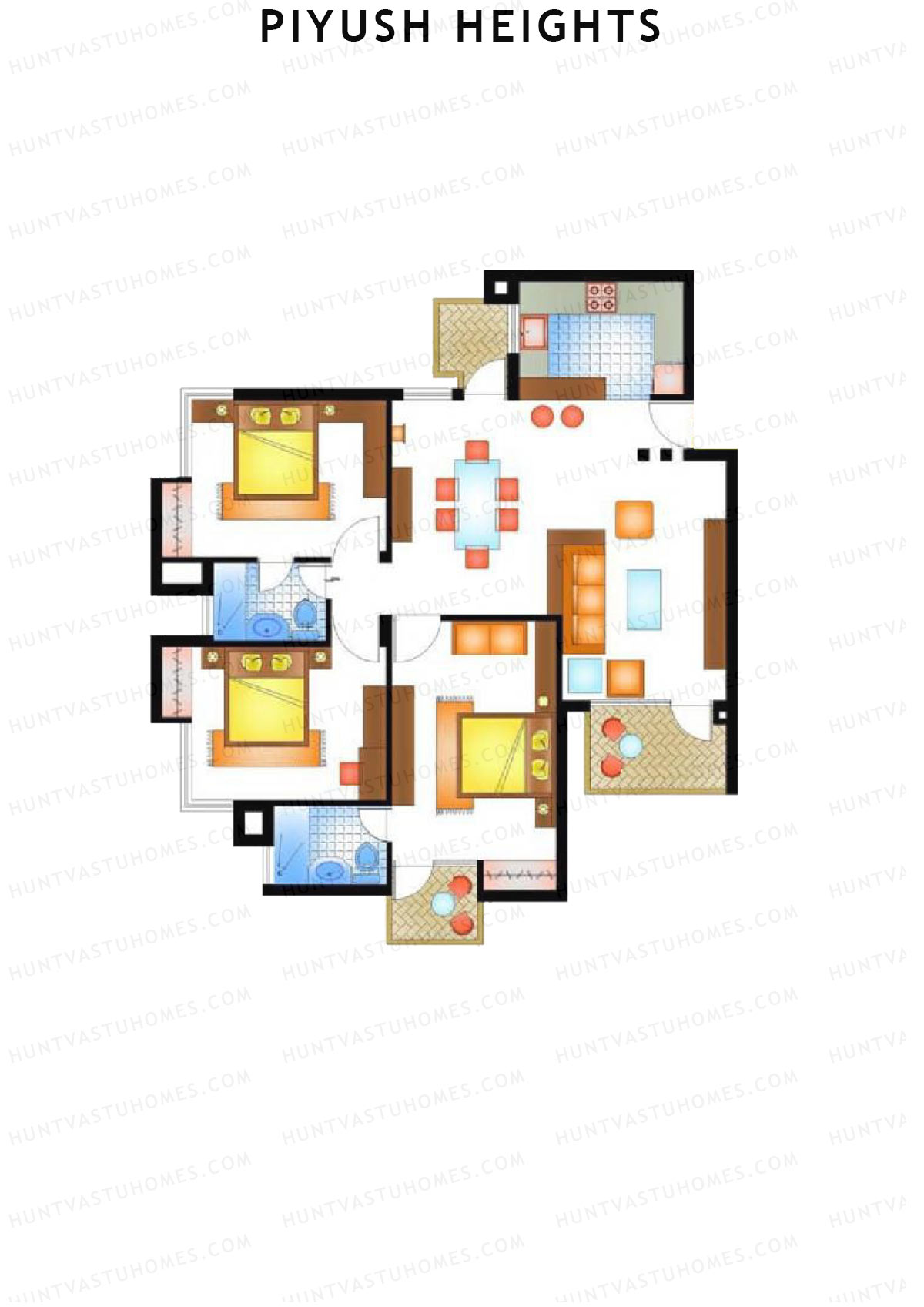 Piyush Heights Tower H Unit 6 Floor Plan