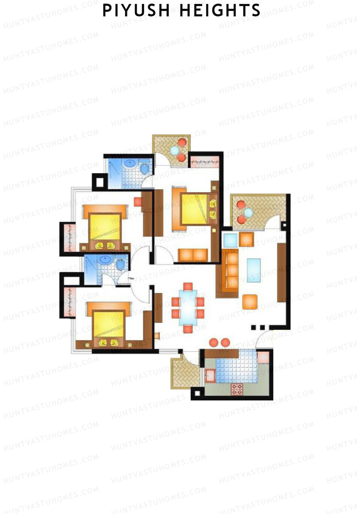Piyush Heights Tower I Unit 1 Floor Plan