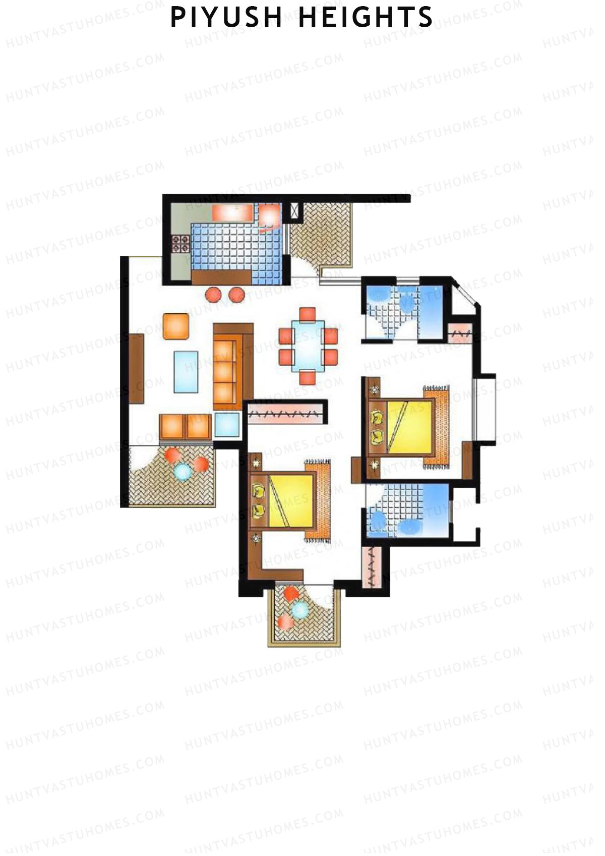 Piyush Heights Tower K Unit 1 Floor Plan