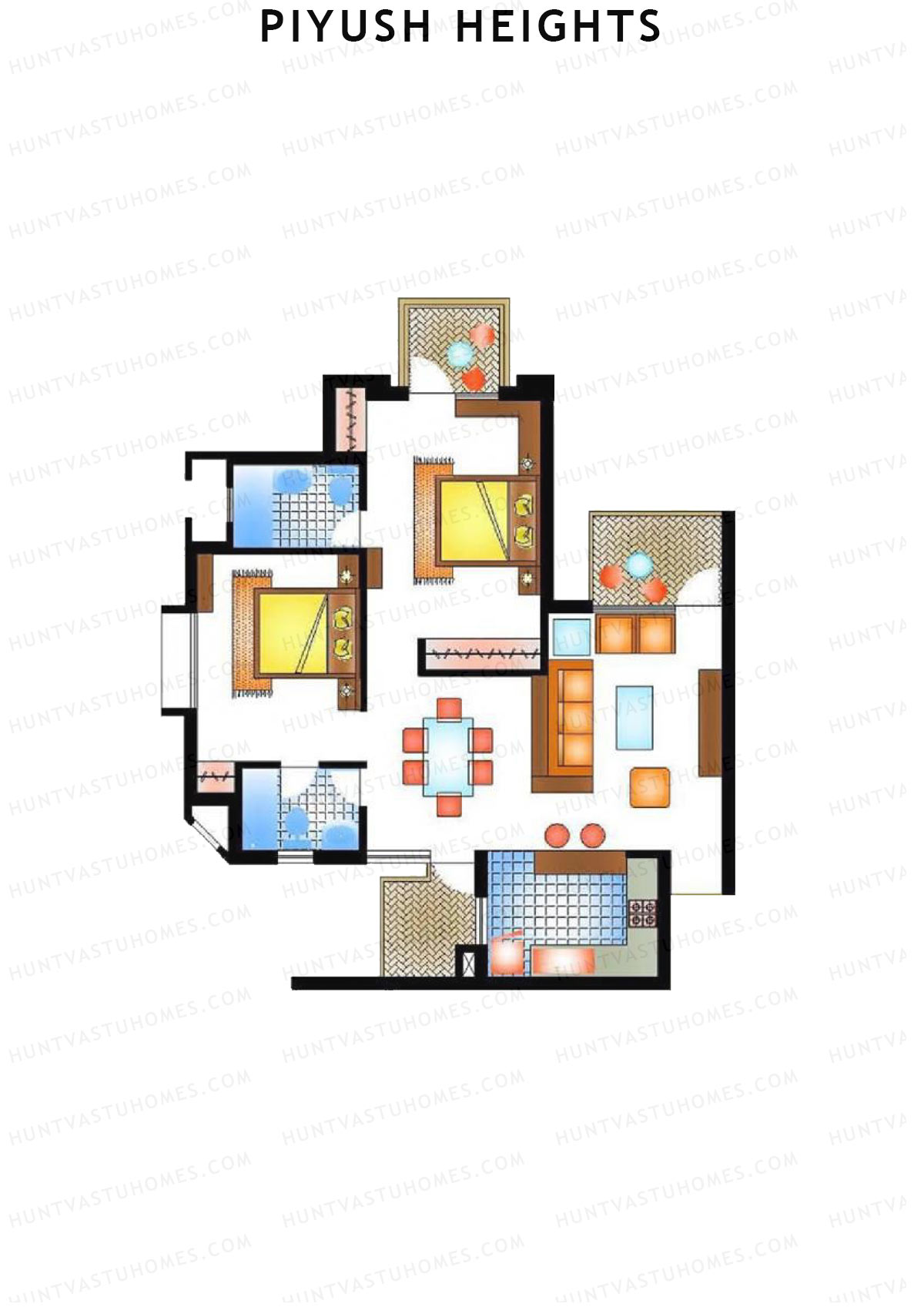 Piyush Heights Tower O Unit 1 Floor Plan