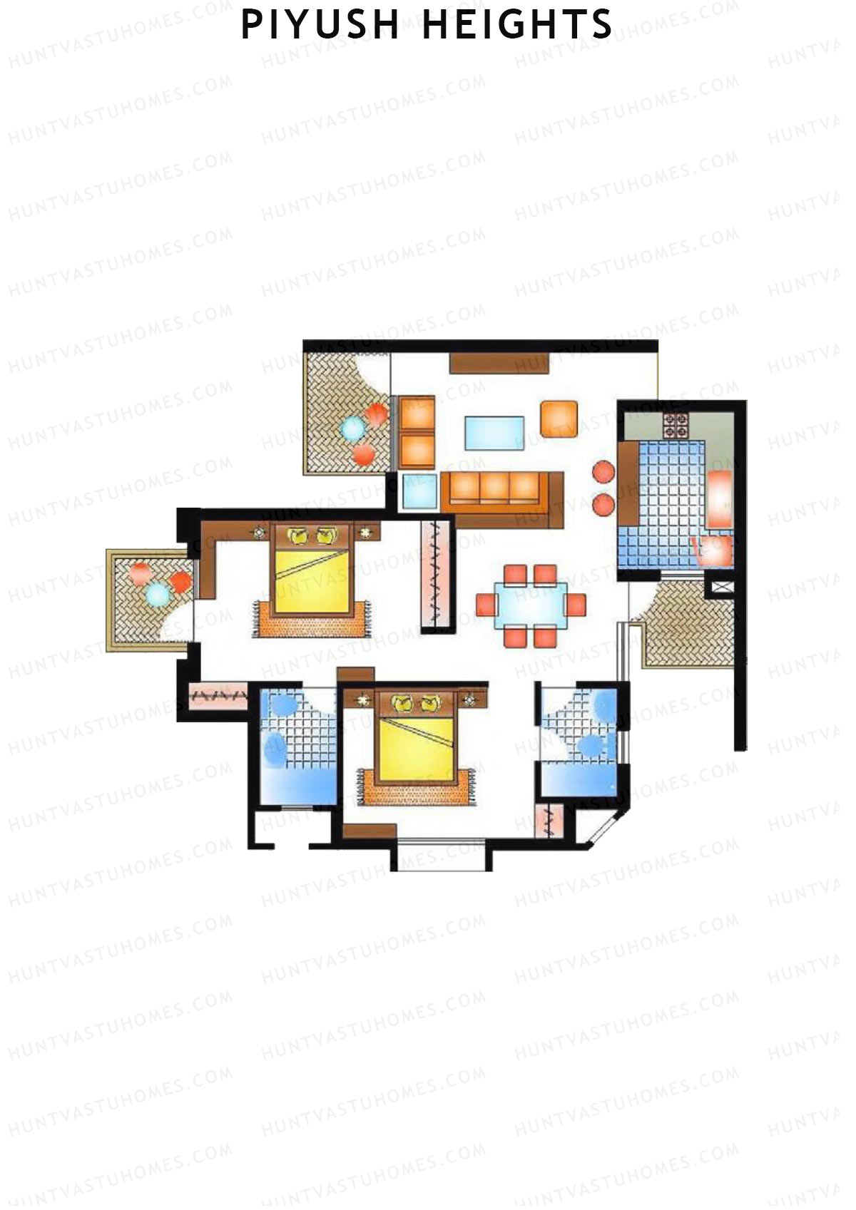 Piyush Heights Tower P Unit 1 Floor Plan