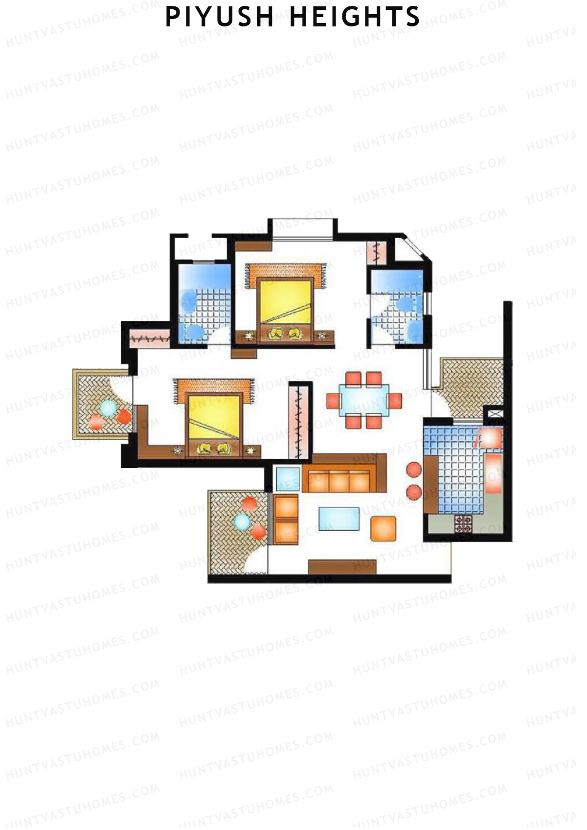 Piyush Heights Tower P Unit 2 Floor Plan