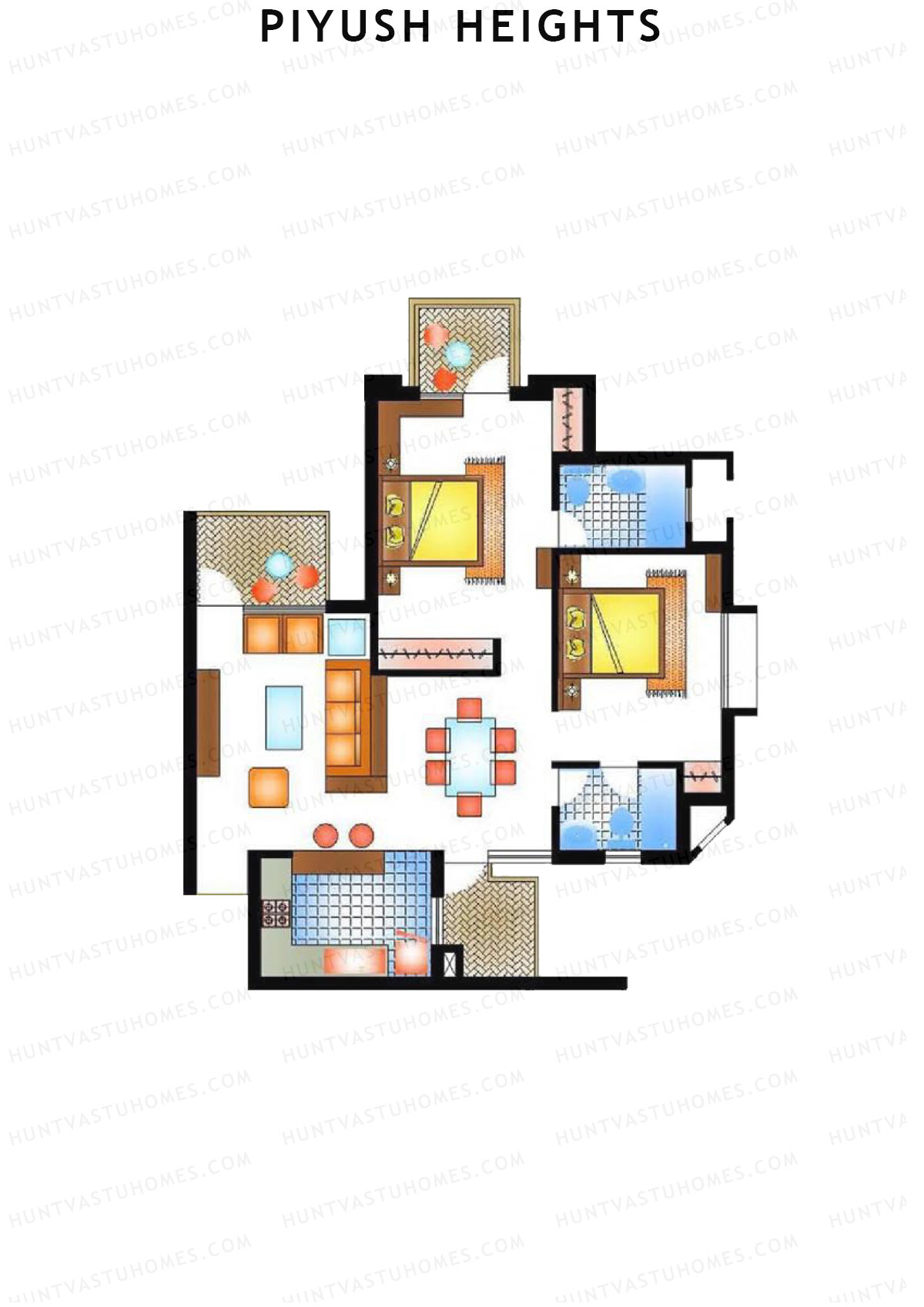 Piyush Heights Tower P Unit 3 Floor Plan
