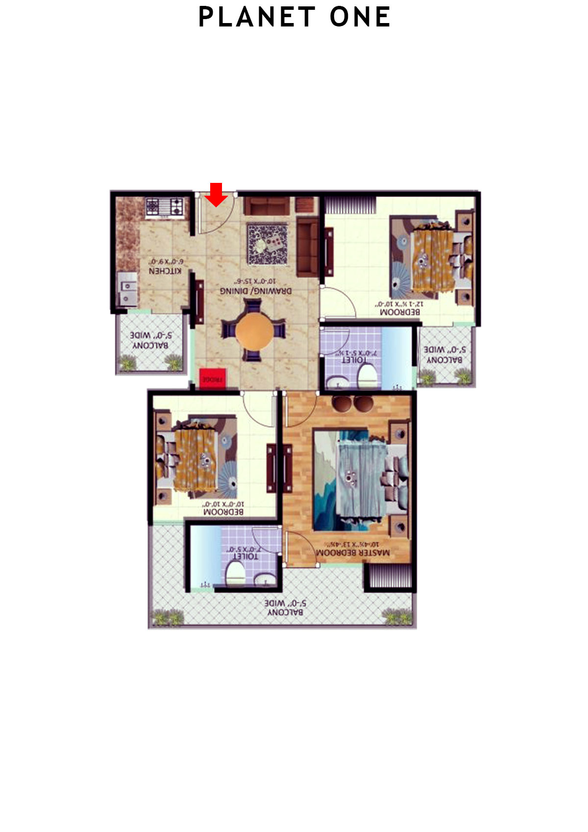planet One Tower A Unit 12A (Type  4) Floor Plan