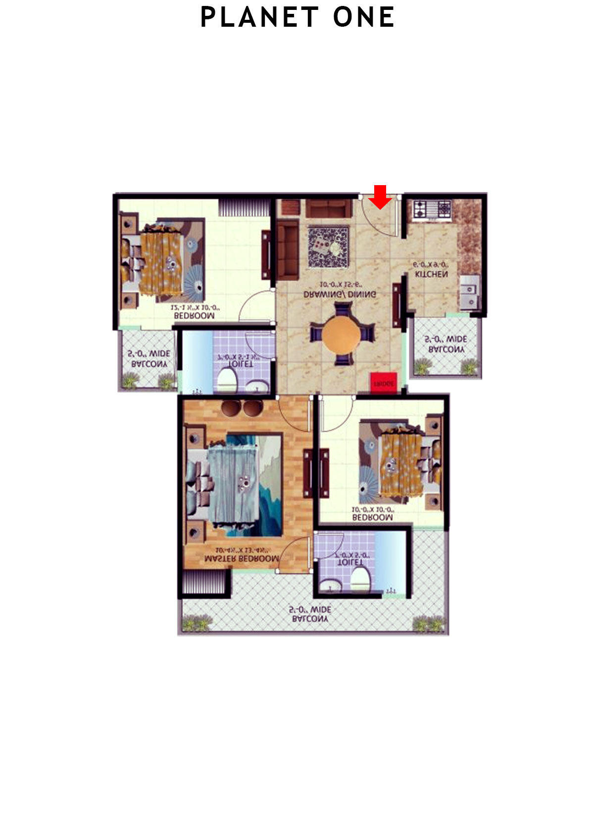 planet One Tower A Unit 14 (Type  4) Floor Plan