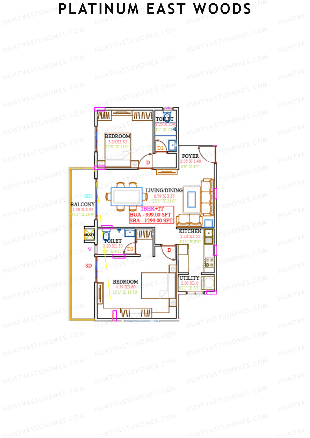 Platinum East Woods Tower A Unit 12 Floor Plan