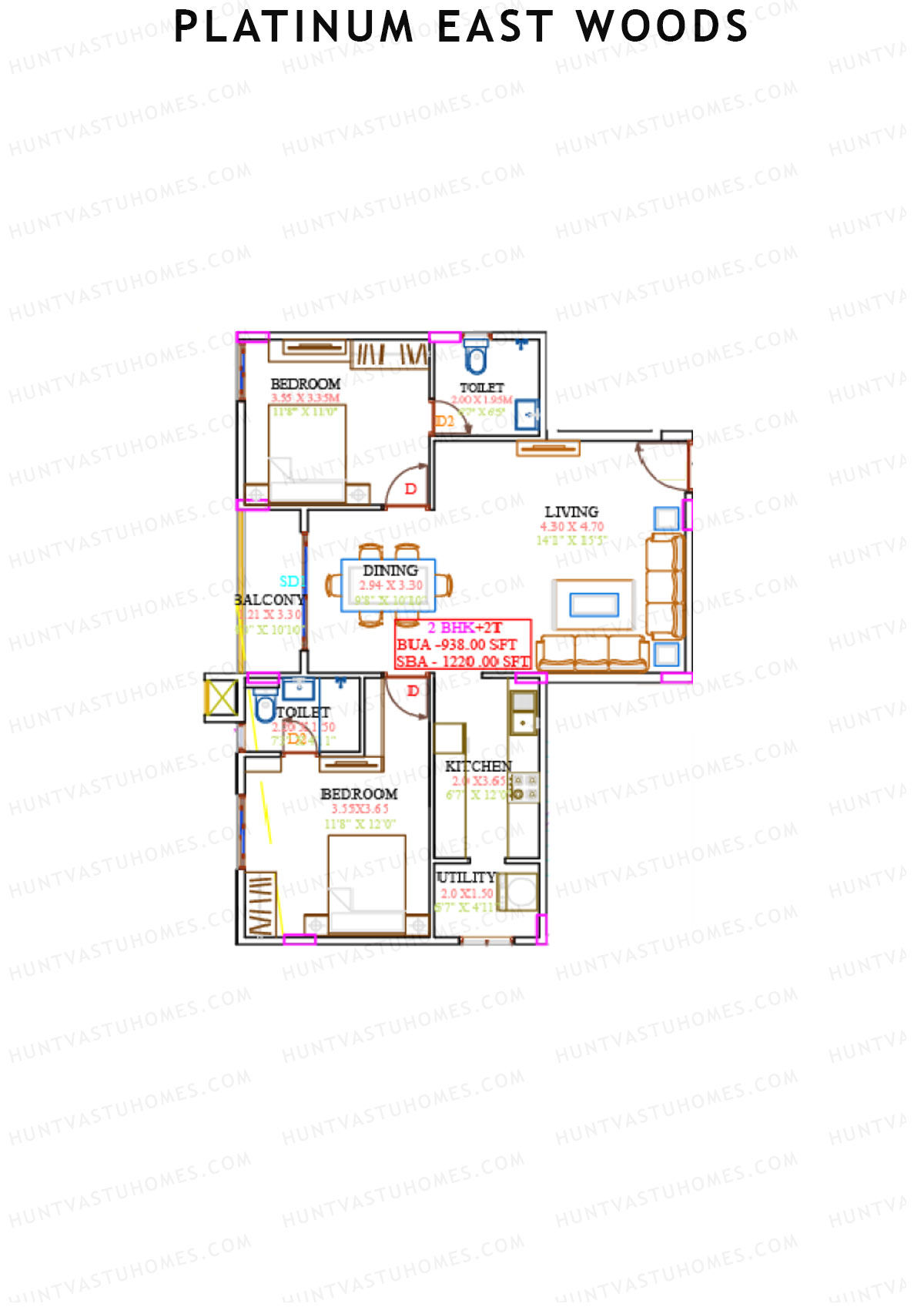 Platinum East Woods Tower A Unit 14 Floor Plan