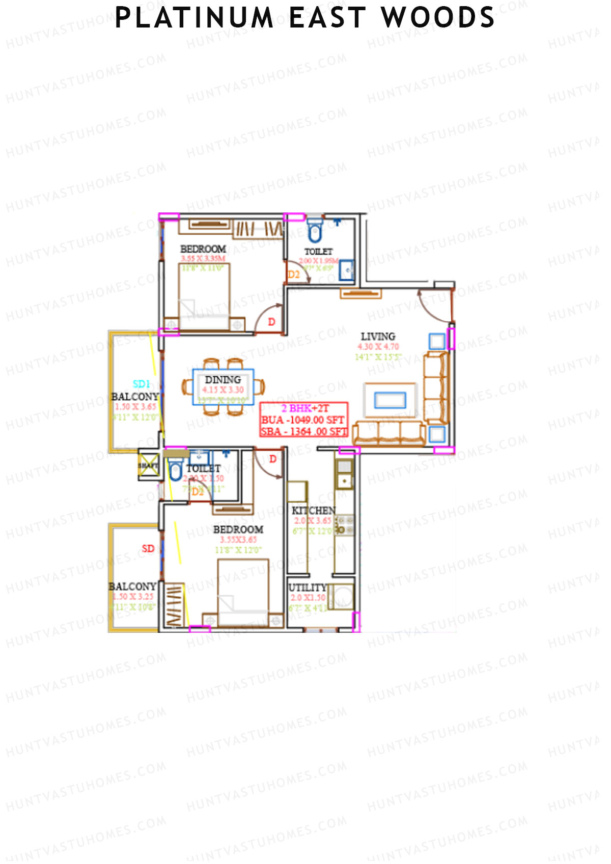 Platinum East Woods Tower A Unit 14 Floor Plan