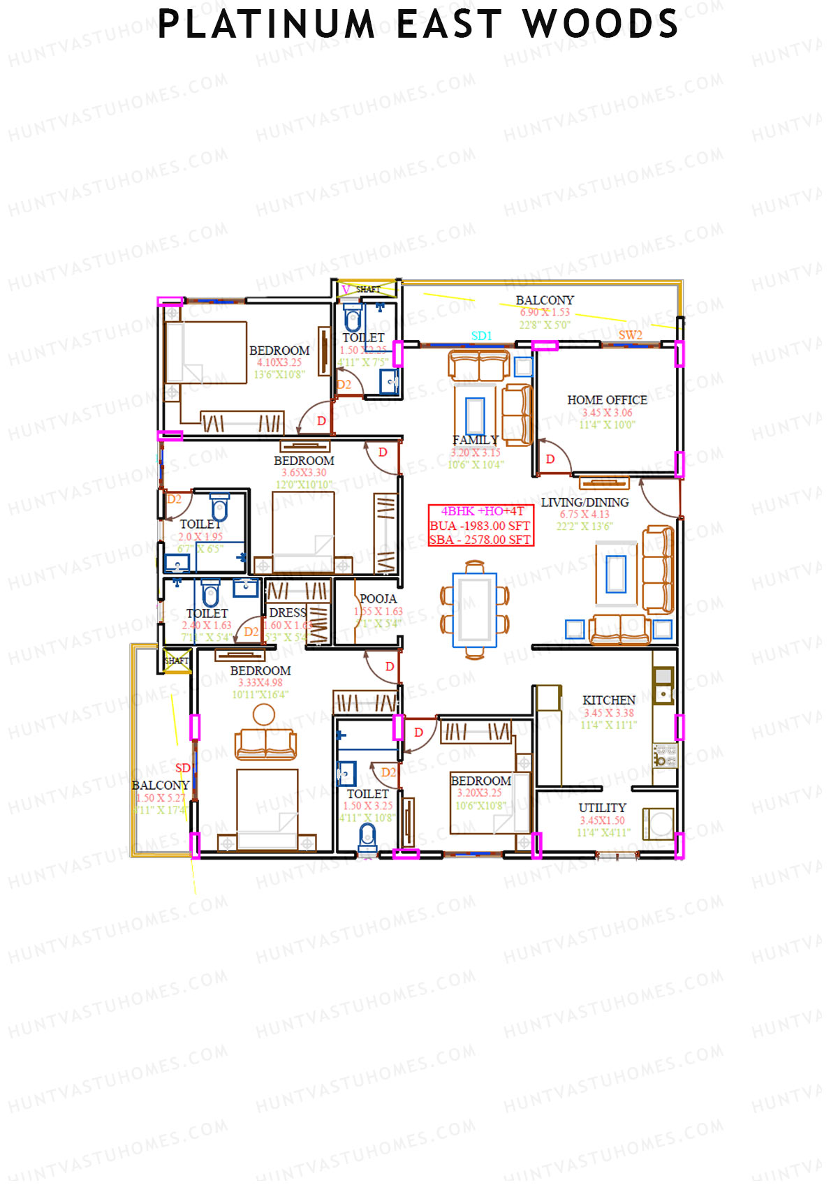 Platinum East Woods Tower A Unit 18 Floor Plan