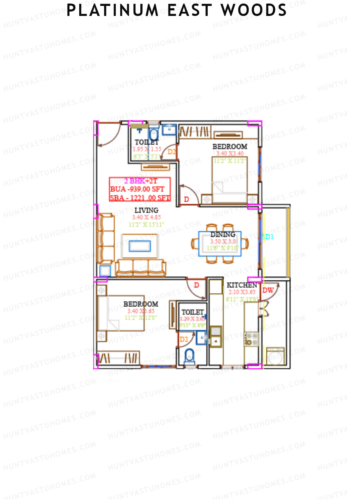 Platinum East Woods Tower A Unit 7 Floor Plan