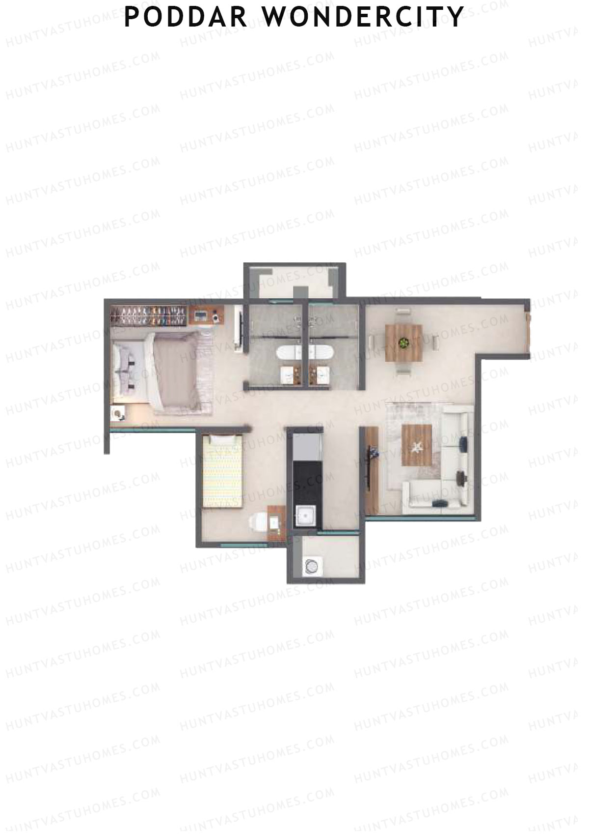 Poddar Wondercity Tower A1 Unit 4 (Type A) Floor Plan