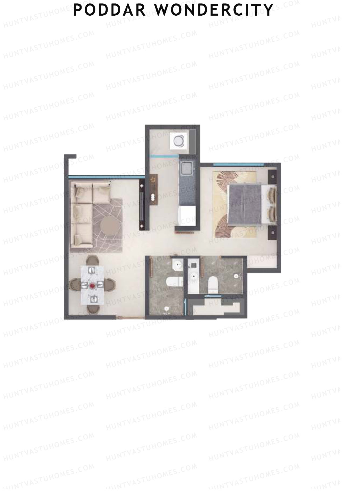 Poddar Wondercity Tower A1 Unit 6 (Type A) Floor Plan