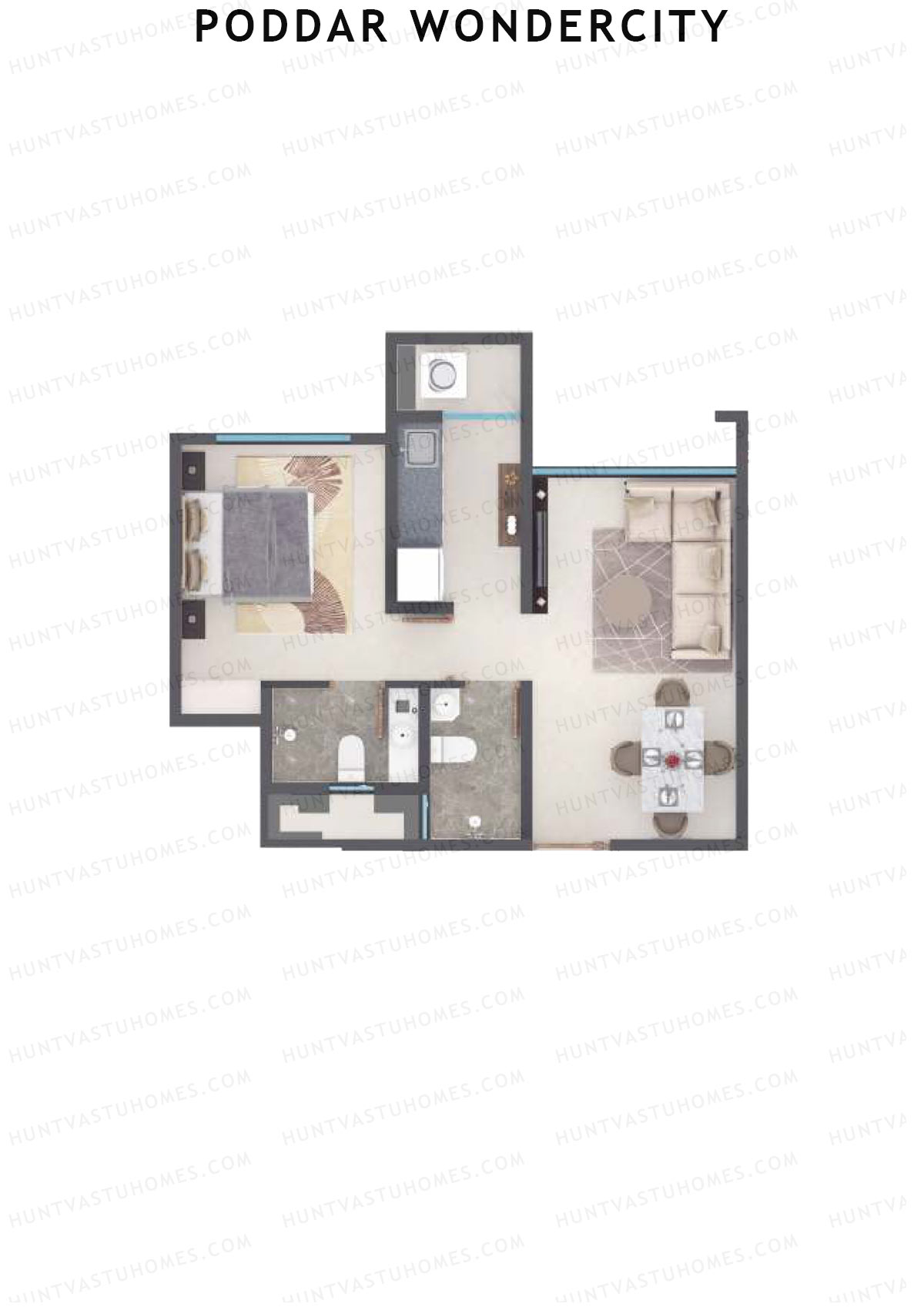 Poddar Wondercity Tower A1 Unit 7 (Type A) Floor Plan