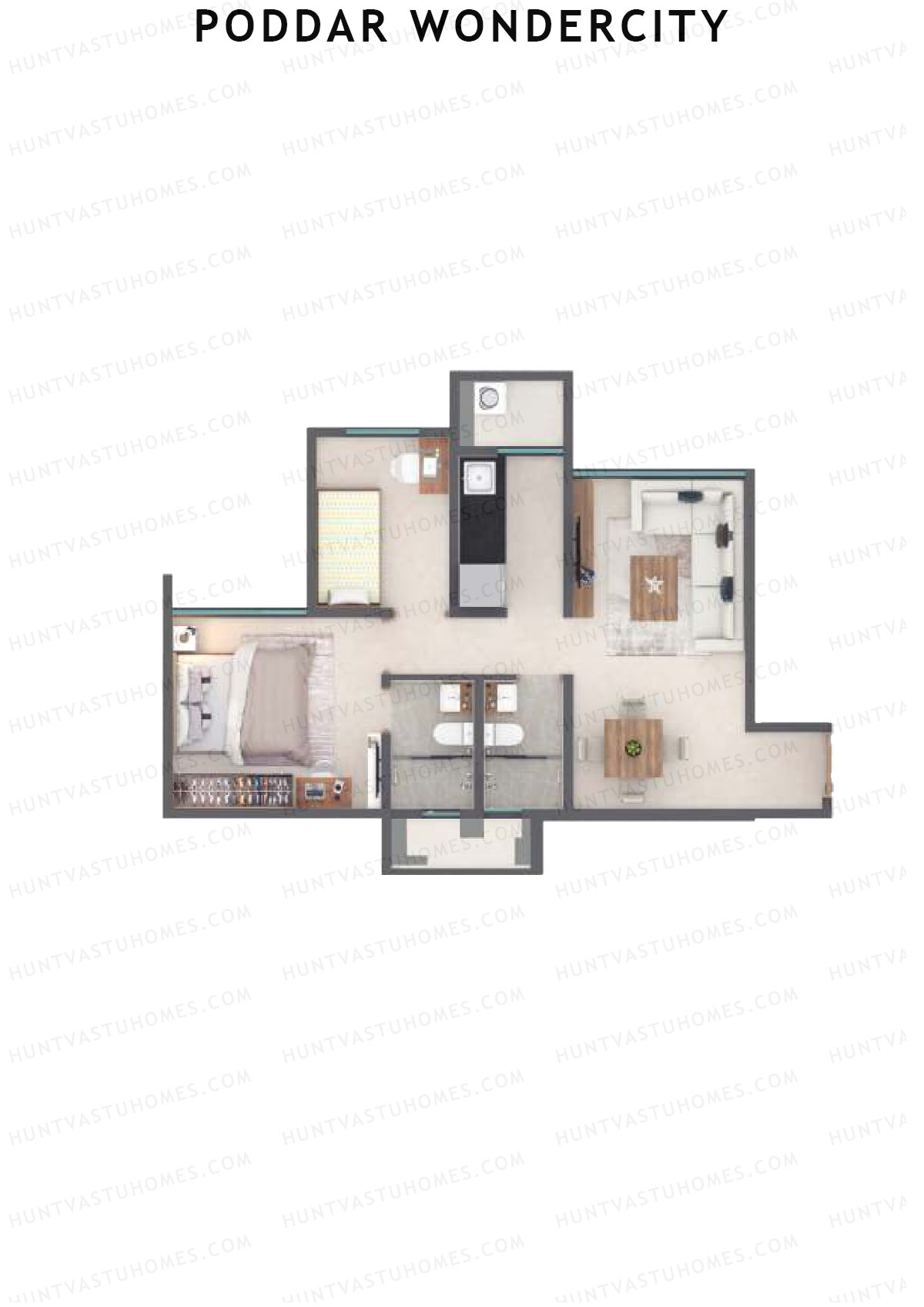Poddar Wondercity Tower A2 Unit 5 (Type A) Floor Plan