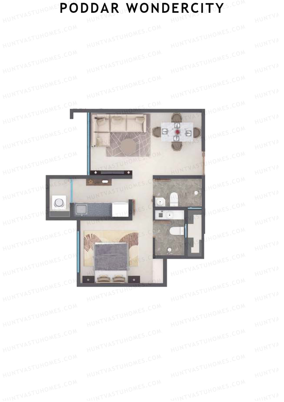 Poddar Wondercity Tower A5 Unit 3 (Type A) Floor Plan