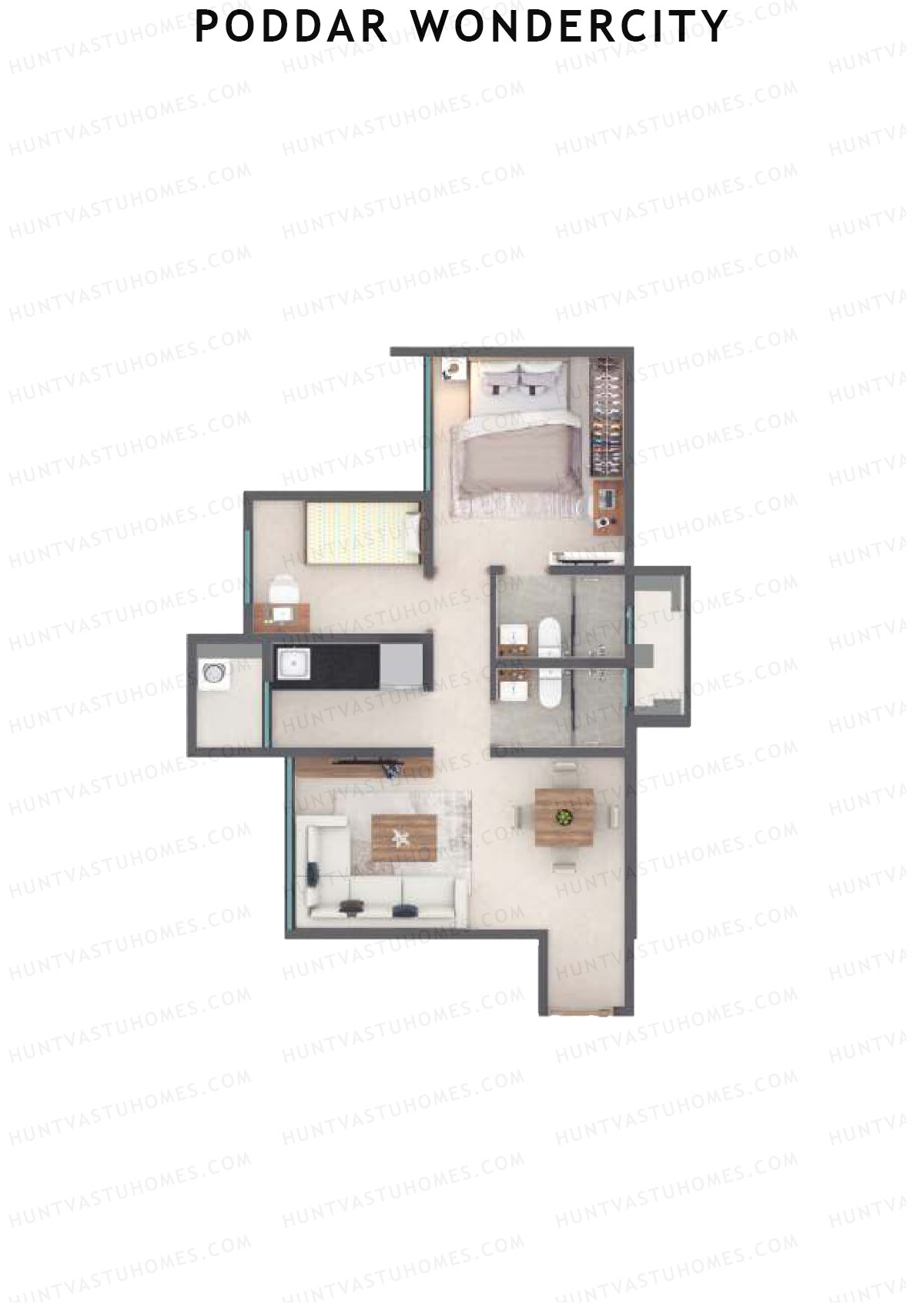 Poddar Wondercity Tower A5 Unit 4 (Type A) Floor Plan