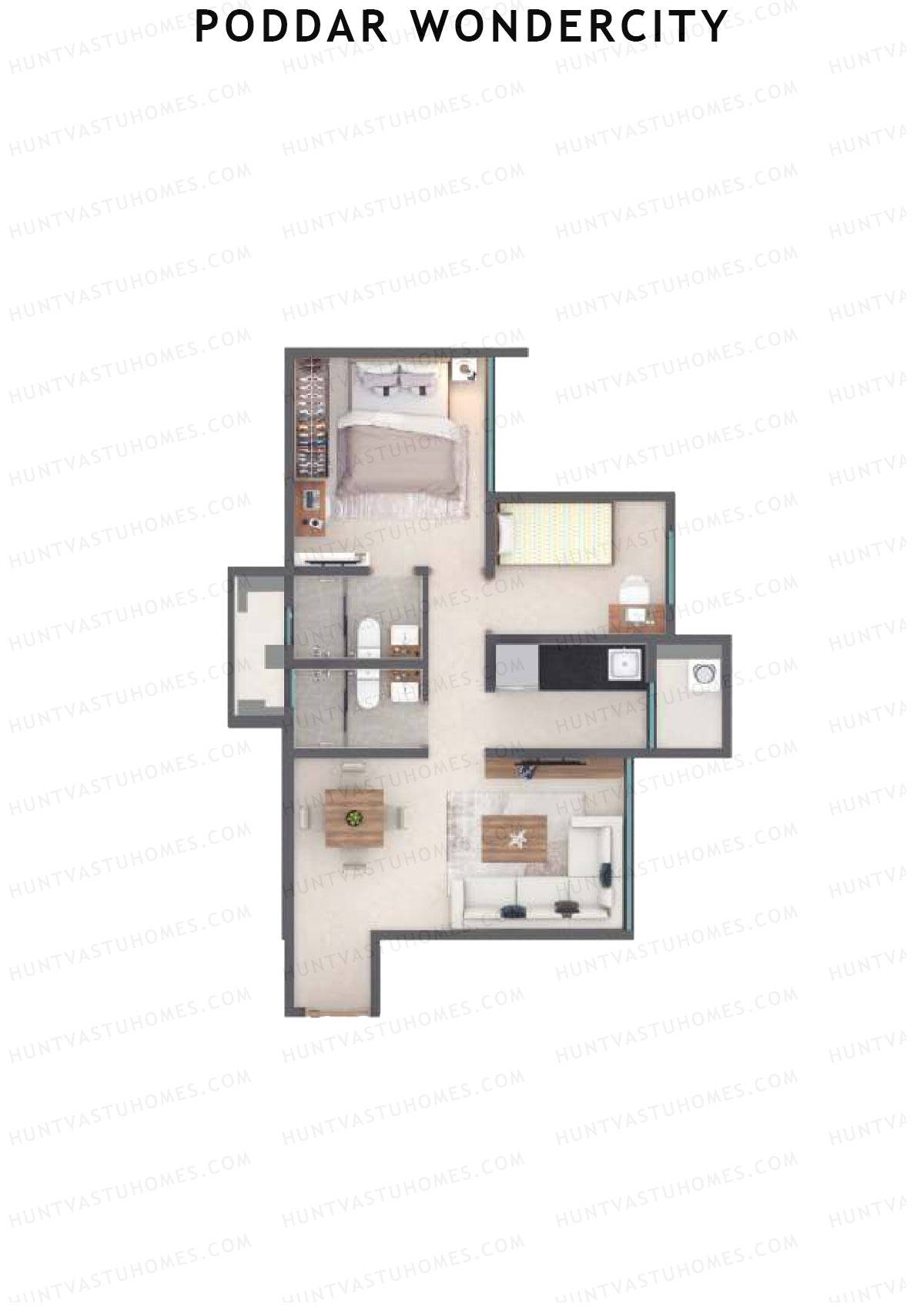 Poddar Wondercity Tower A5 Unit 5 (Type A) Floor Plan