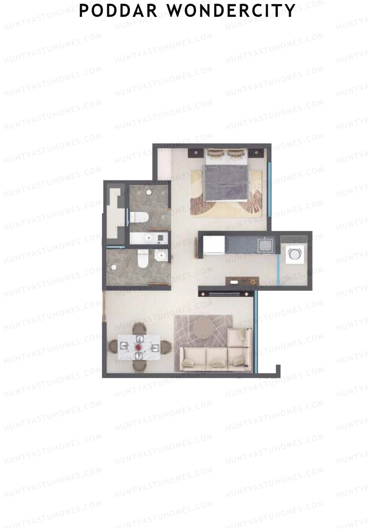 Poddar Wondercity Tower A5 Unit 7 (Type A) Floor Plan