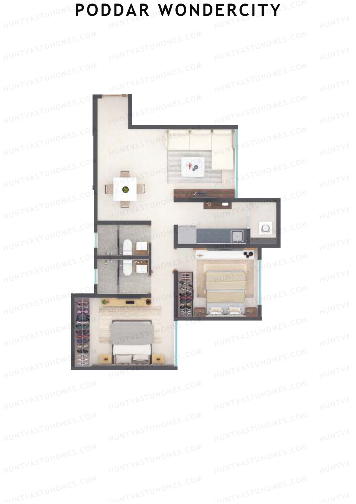 Poddar Wondercity Tower A5 Unit 8 (Type A) Floor Plan