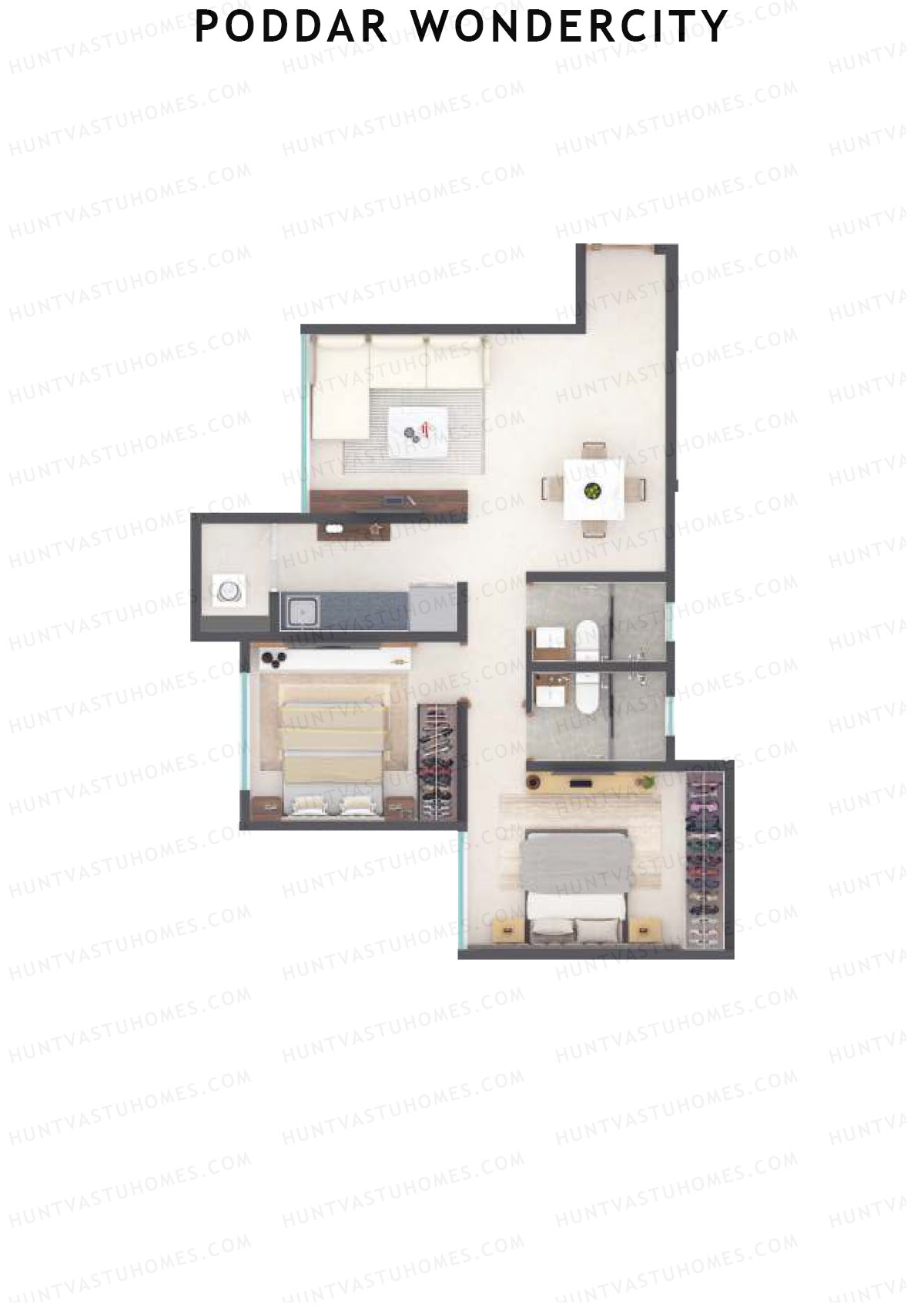 Poddar Wondercity Tower A6 Unit 1 (Type A) Floor Plan