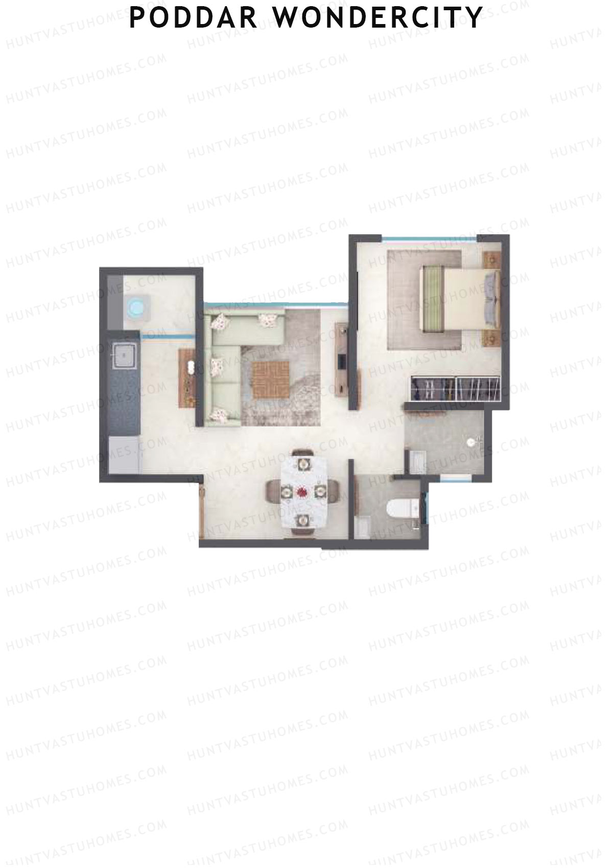 Poddar Wondercity Tower B1 Unit 2 (Type B) Floor Plan