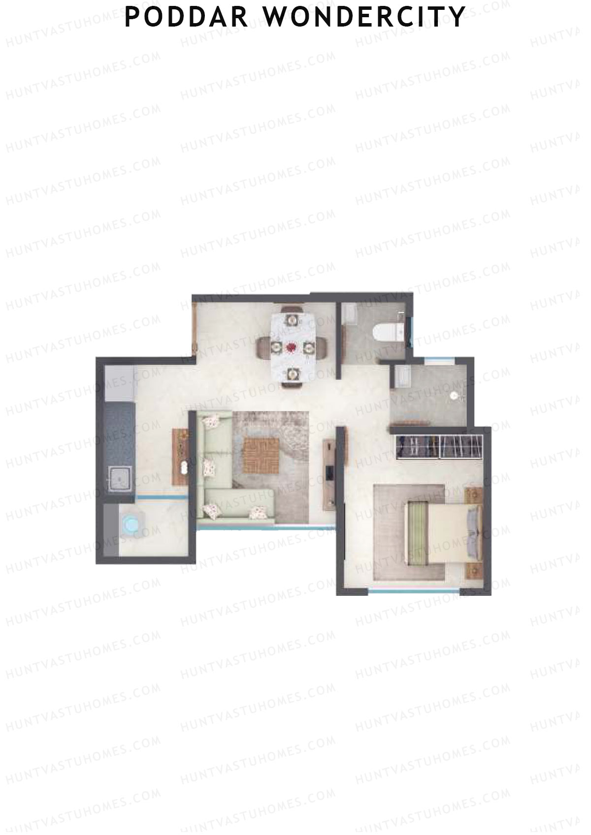Poddar Wondercity Tower B1 Unit 7 (Type B) Floor Plan