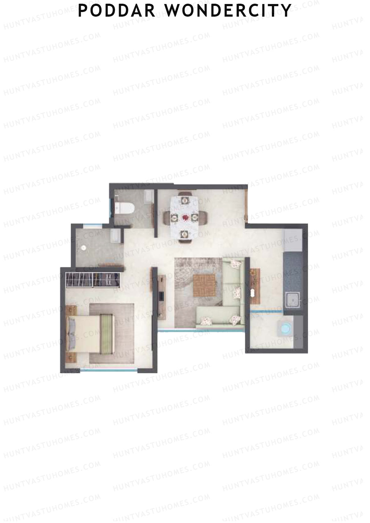 Poddar Wondercity Tower B4 Unit 8 (Type B) Floor Plan