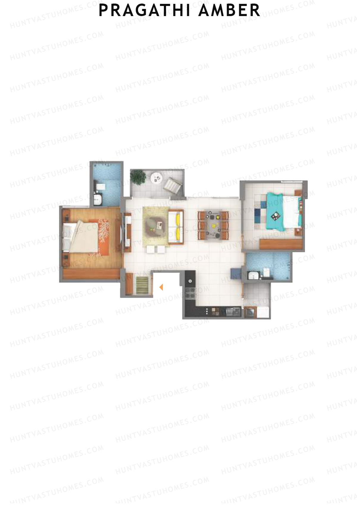 Pragathi Amber Wing A Unit 2 Floor Plan