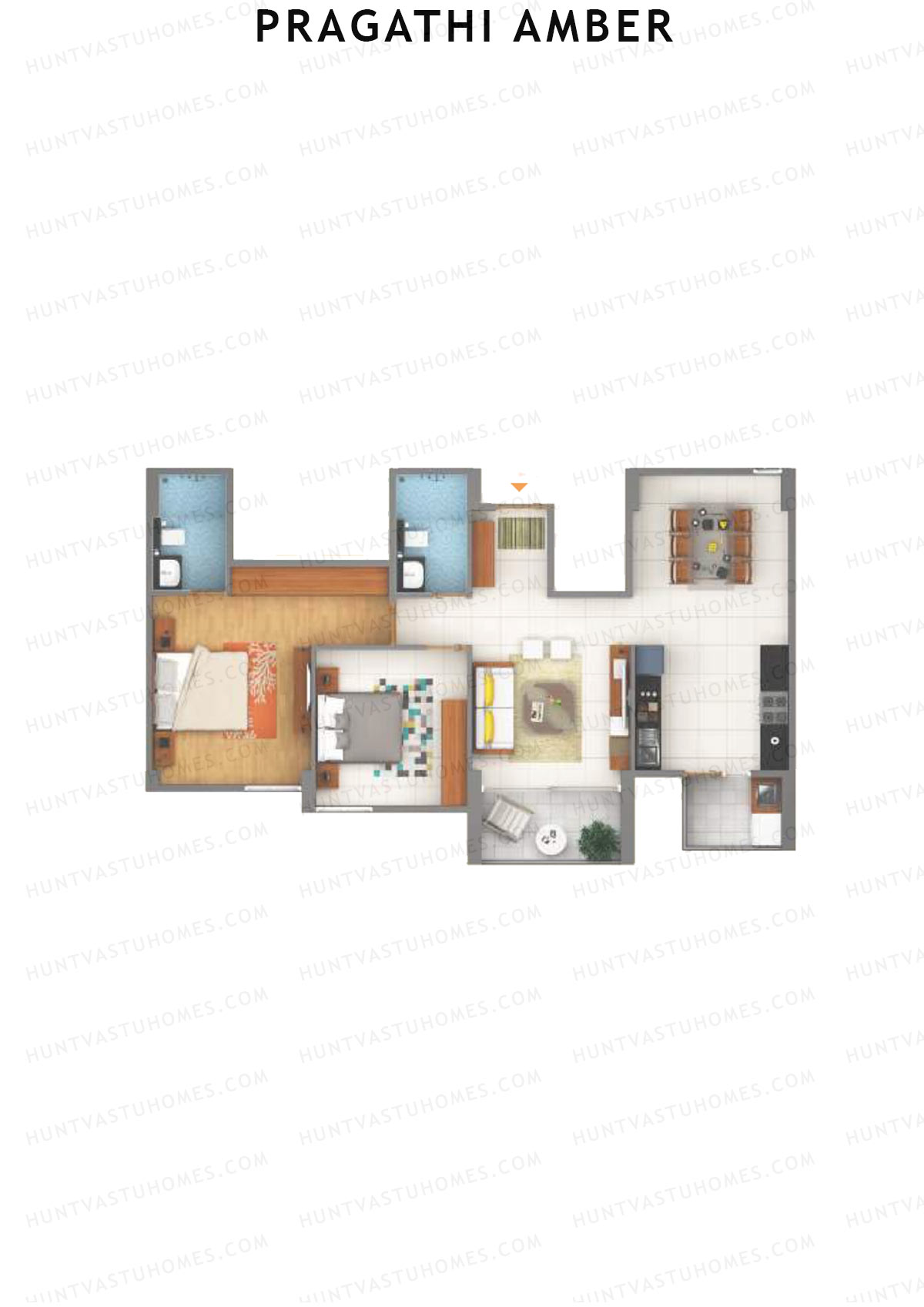 Pragathi Amber Wing A Unit 3 Floor Plan