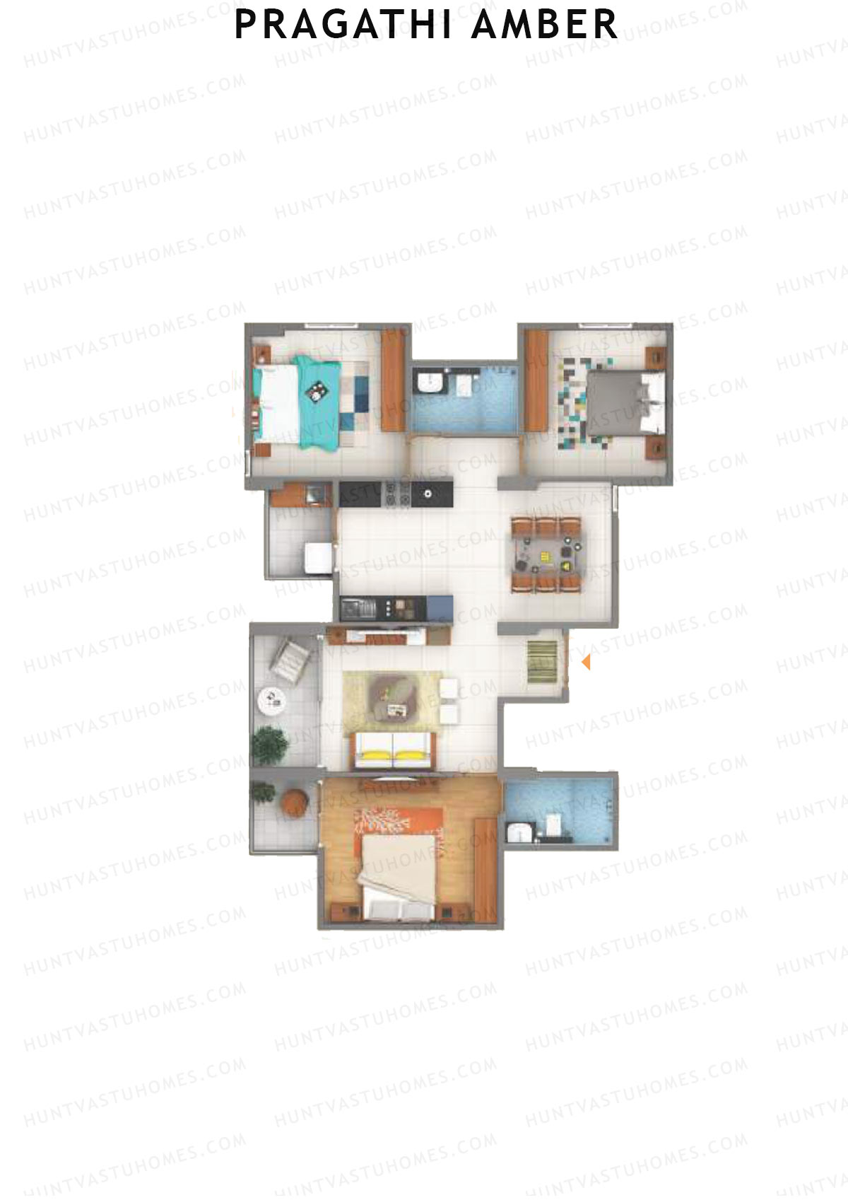 Pragathi Amber Wing C Unit 1 Floor Plan