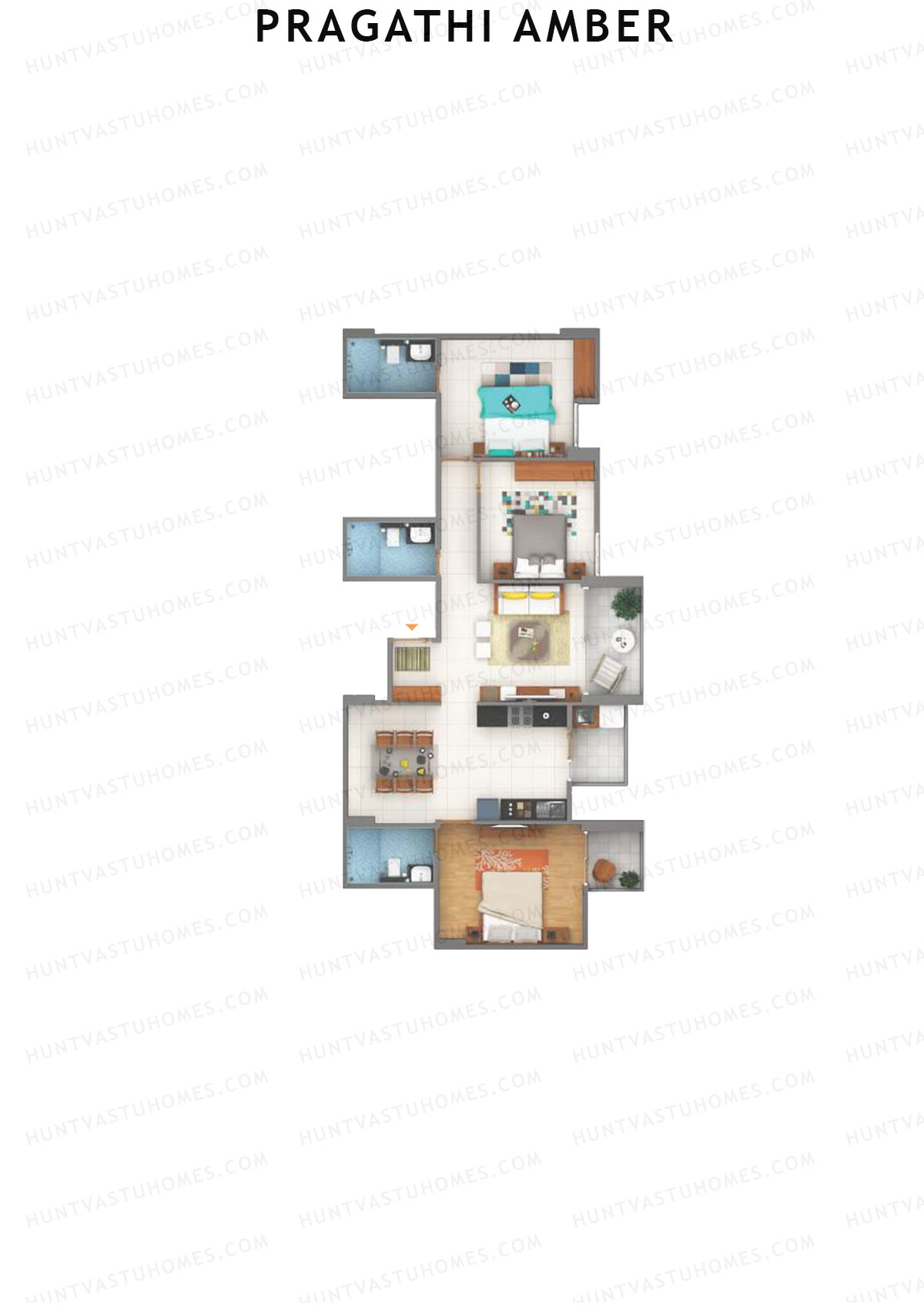Pragathi Amber Wing C Unit 3 Floor Plan